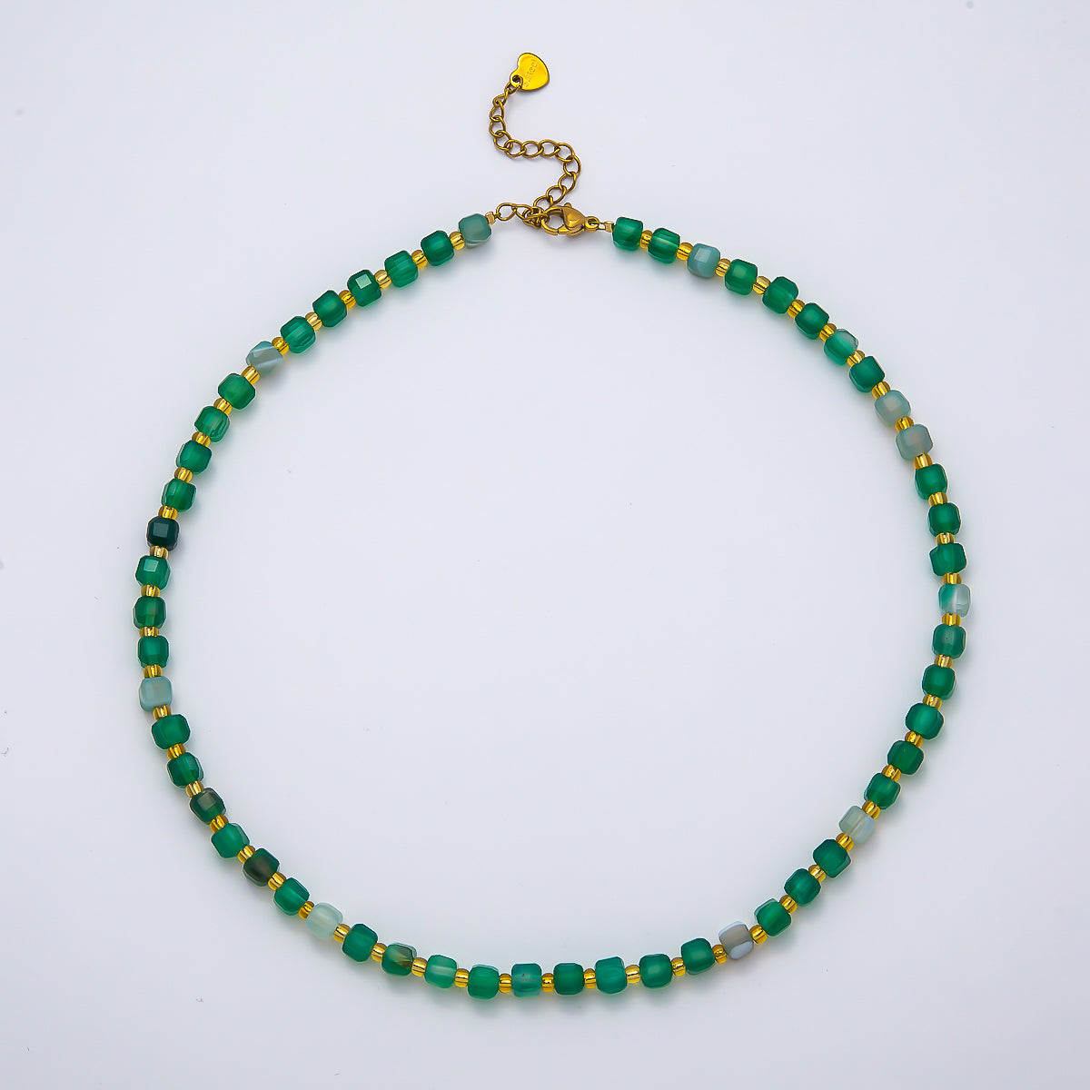 Handmade Stainless Steel 3mm Square Gemstone Chain 16 Inch Necklace | WA-04657 ~ WA-04663