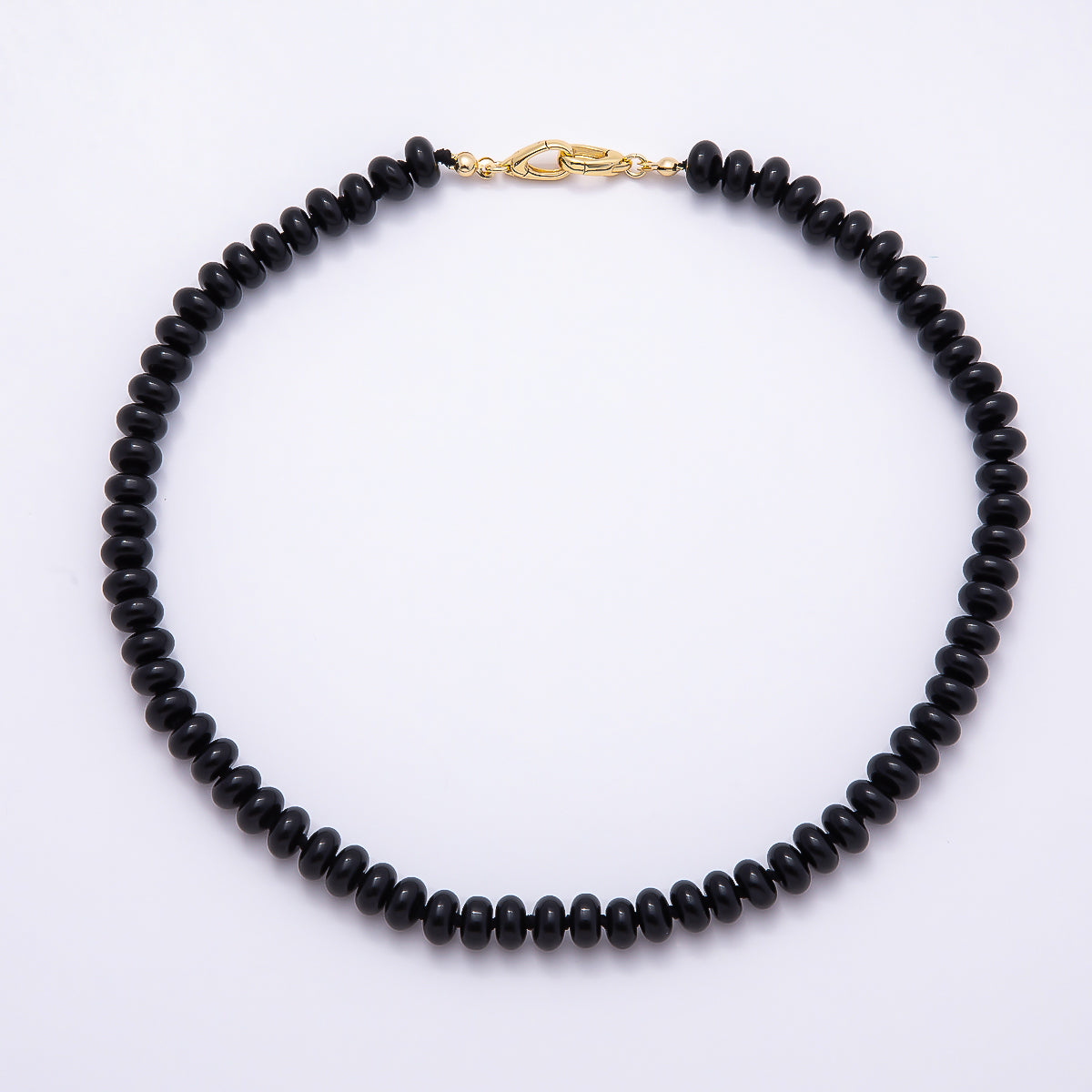 18K Gold Filled 8mm Rondelle Gemstone Chain 17 Inch Necklace w. Dual Push Clasps | WA-04664 ~ WA-04667