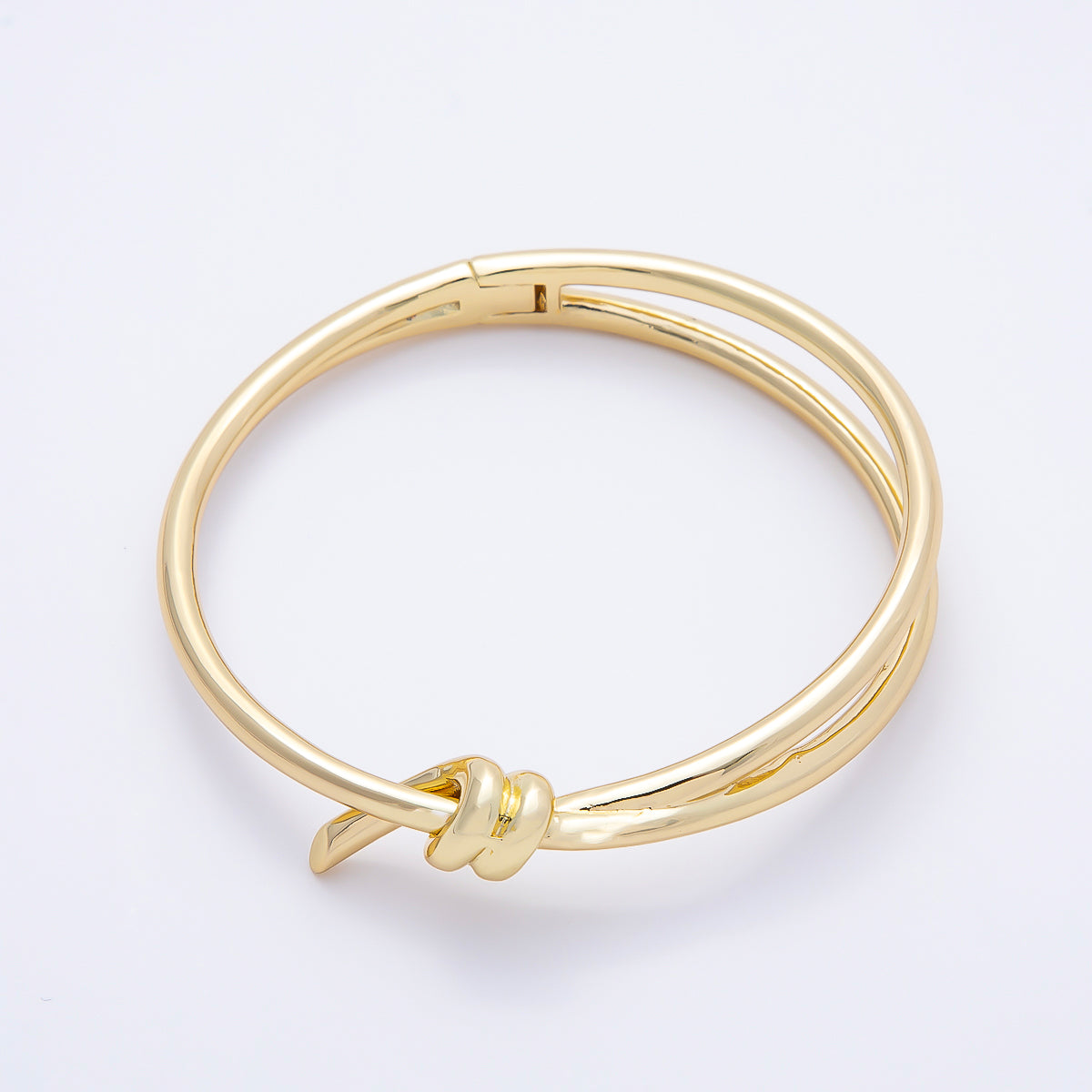 16K Gold Filled Knot Minimalist Geometric Bangle Bracelet | WA-04714