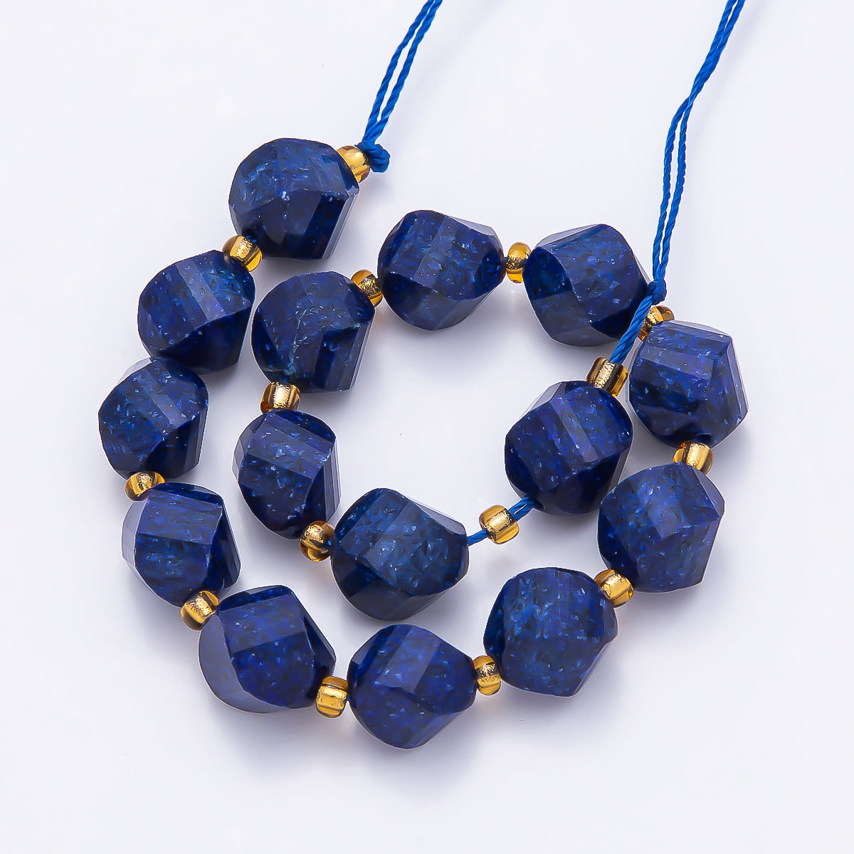 9mm Natural Gemstone Round Multifaceted Beads Strand Finding | WA-04760 ~ WA-04770