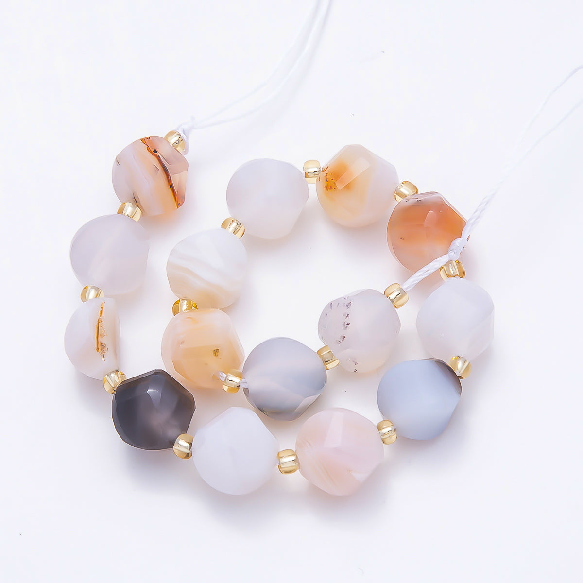 9mm Natural Gemstone Round Multifaceted Beads Strand Finding | WA-04760 ~ WA-04770