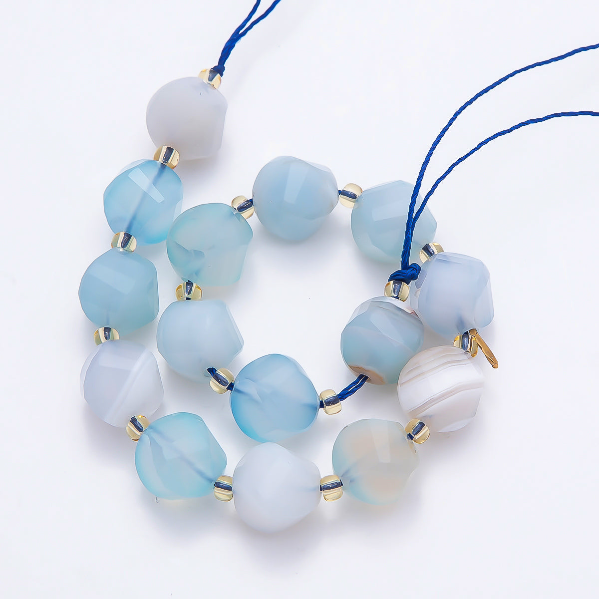 9mm Natural Gemstone Round Multifaceted Beads Strand Finding | WA-04760 ~ WA-04770