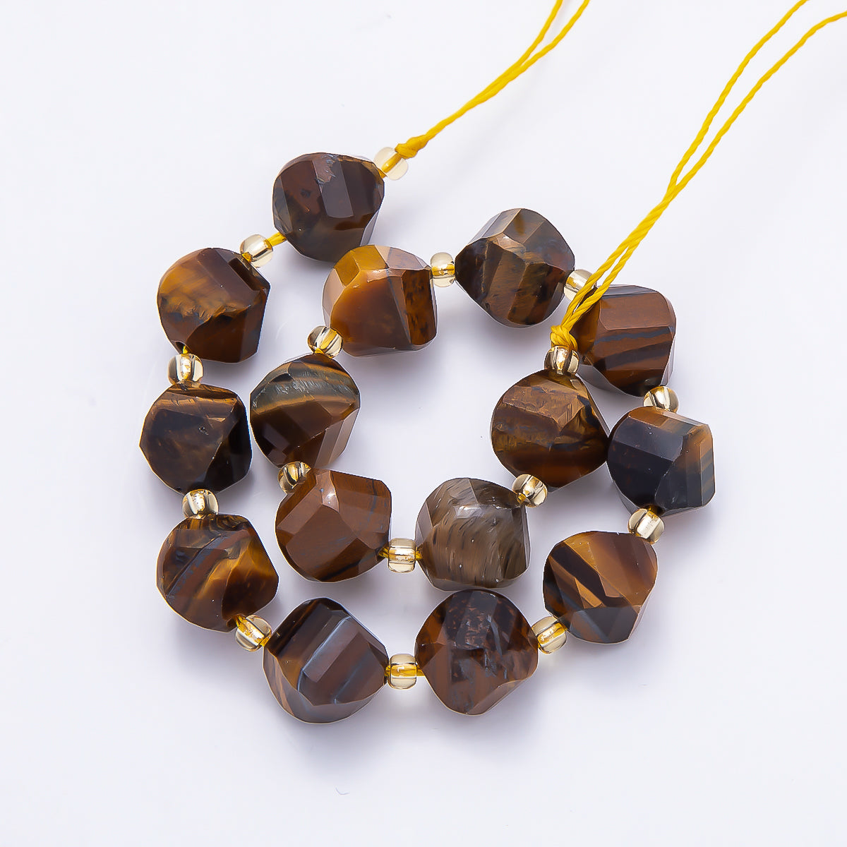 9mm Natural Gemstone Round Multifaceted Beads Strand Finding | WA-04760 ~ WA-04770