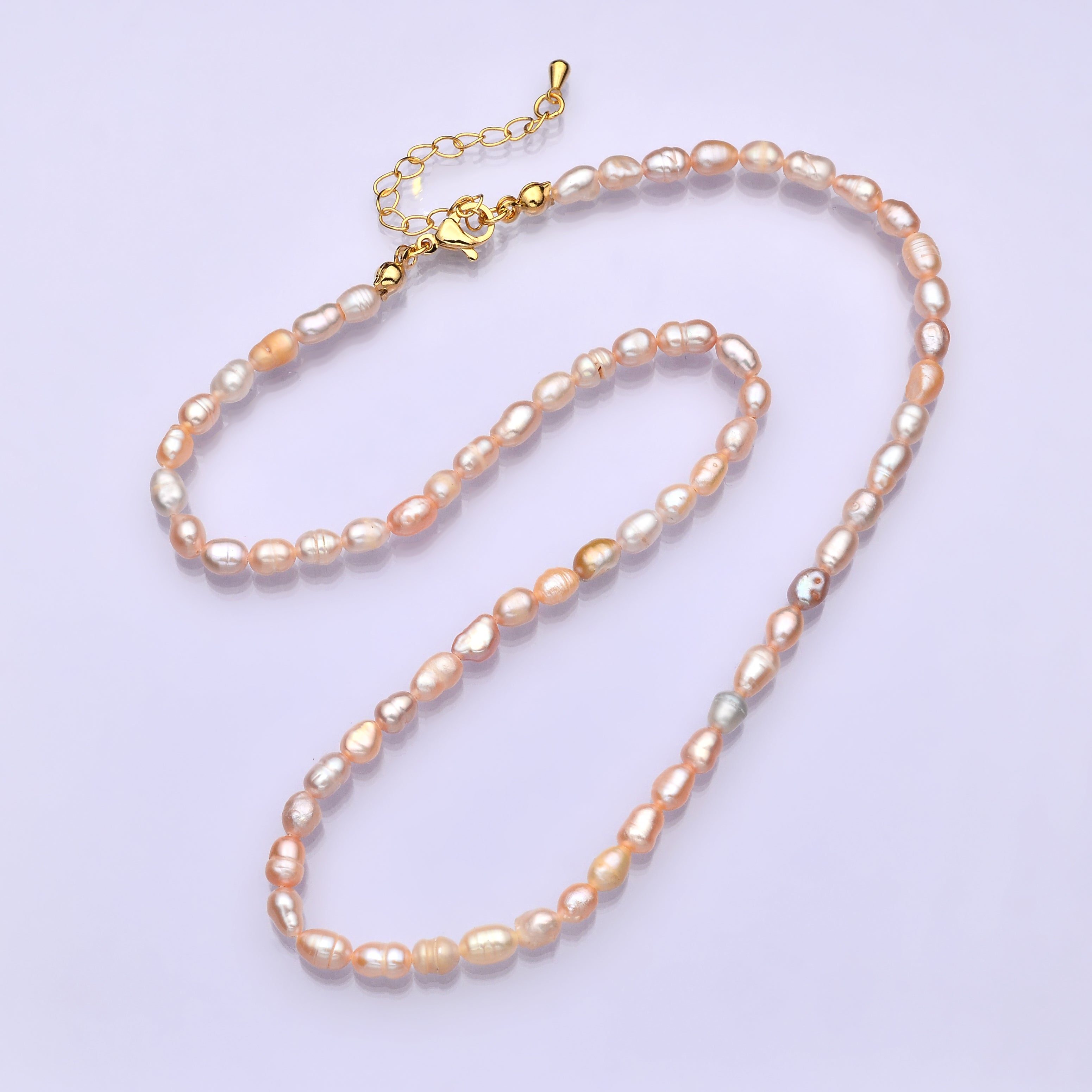 Dainty Pearl Necklace - Blush Peach Pink Bridal Wedding Jewelry - Bridesmaid Jewelry - Fresh Water Pearl Jewelry | WA-669 Clearance Pricing