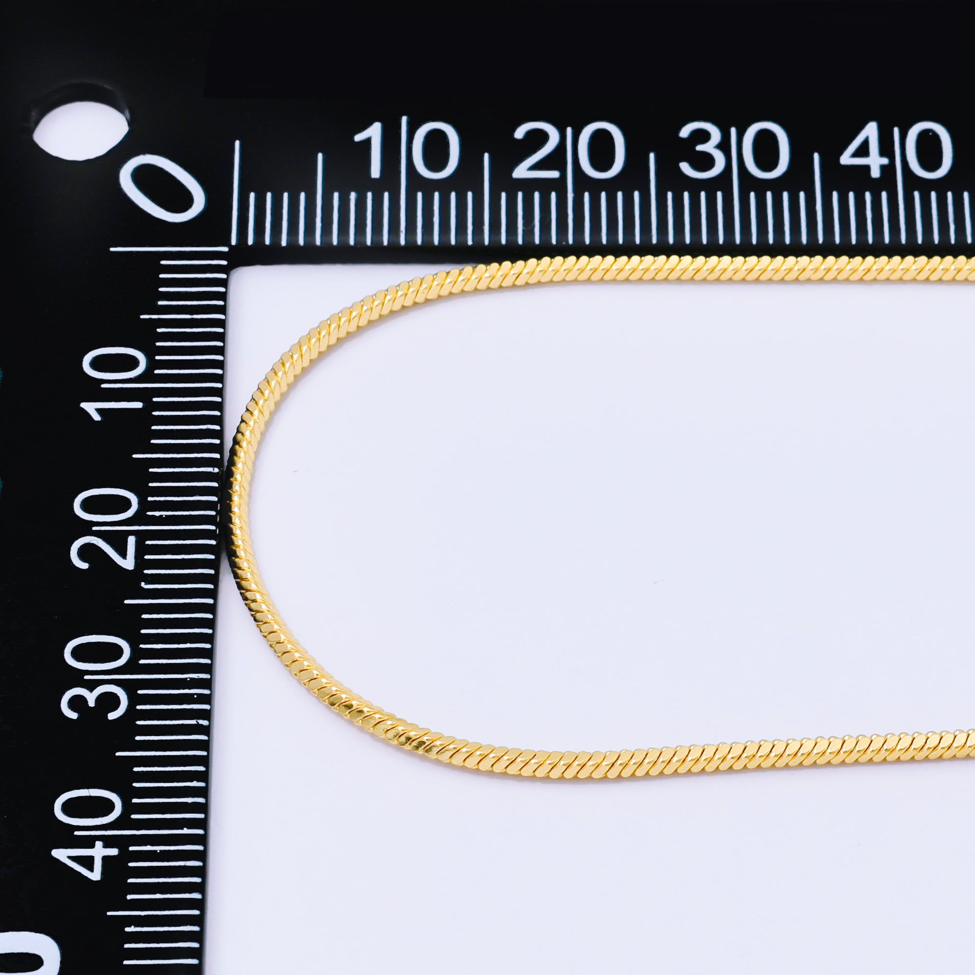 24K Gold Filled 1mm Classic Cocoon Herringbone Snake Chain 20 Inches Necklace | WA-3834