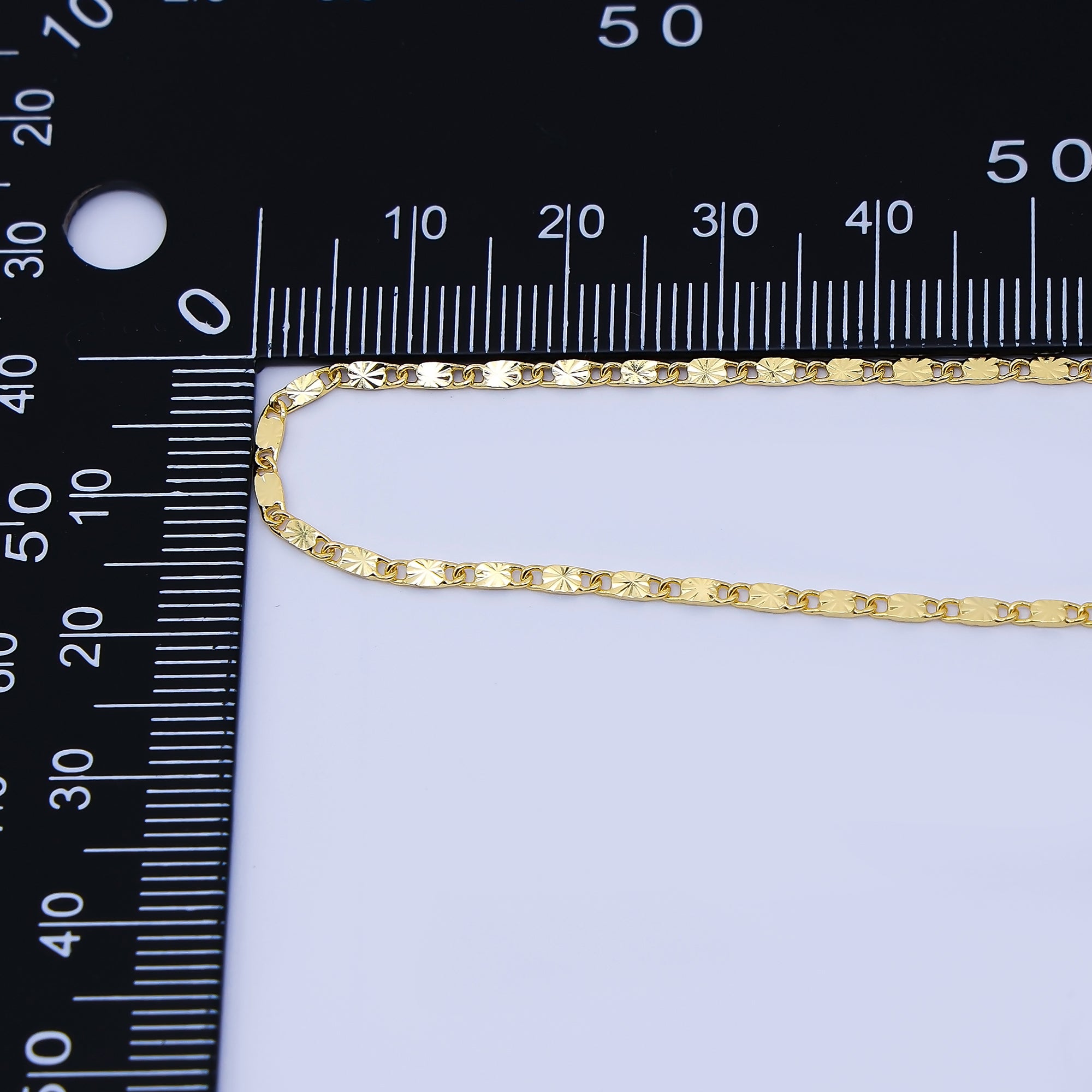 24K Gold Filled 2mm Sunburst Mariner Anchor Chain 18 Inch Necklace | WA-4017