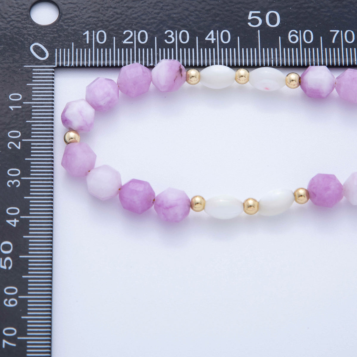 Handmade 18K Gold Filled Shell Pearl Amethyst Gemstone 17 Inch Necklace | WA-092