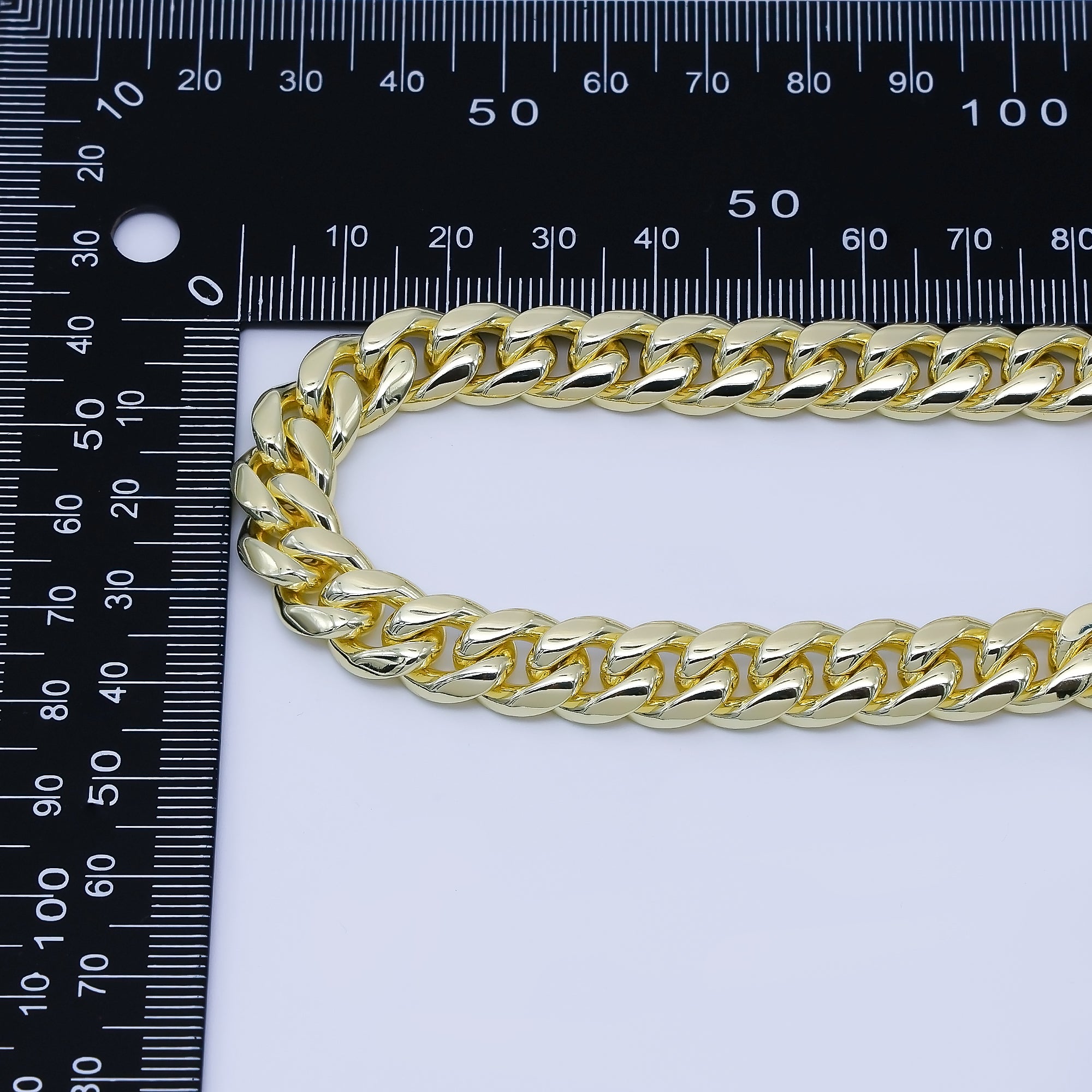 Chunky Gold Stainless Steel Men's Cuban Link Chain Necklace 18.11” Long, 8mm Wide WA-3906