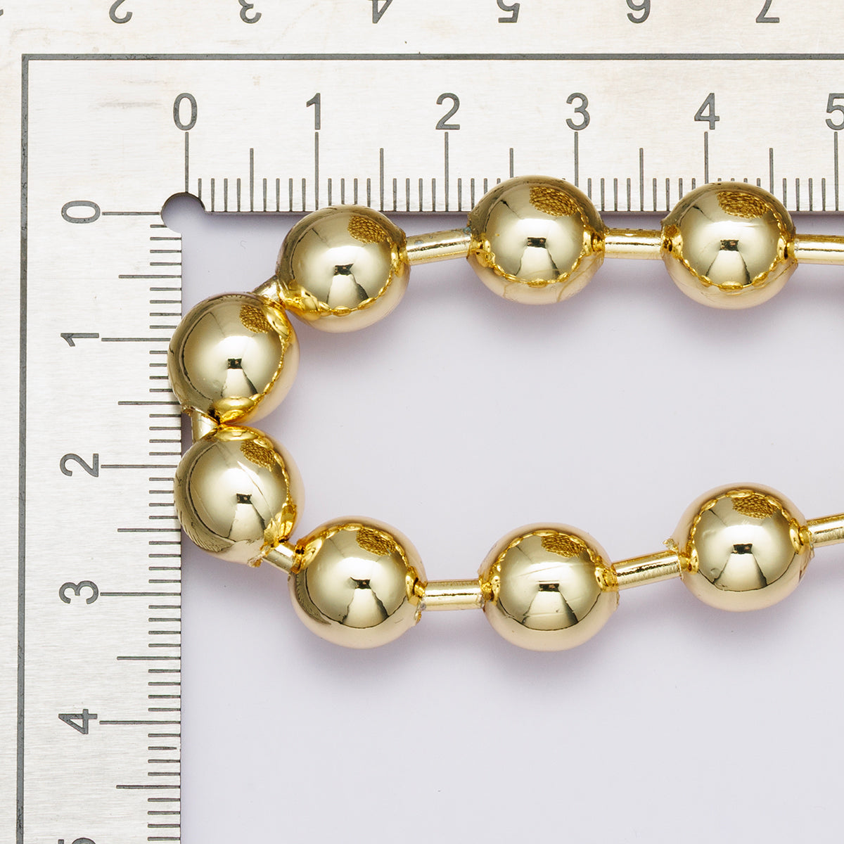 24K Gold Filled 9.5mm Round Ball Bead Unfinished Chain by Yard | Roll-01859