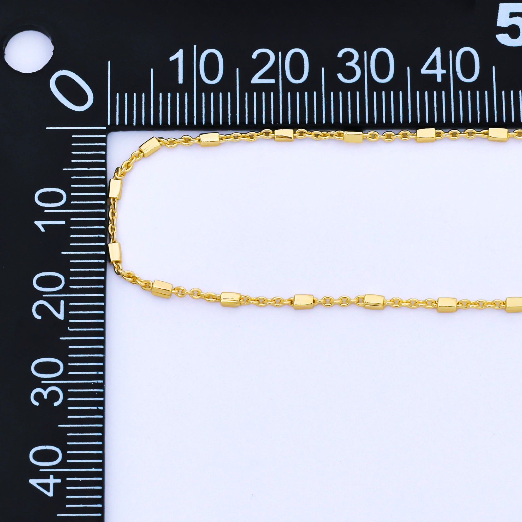 24K Gold Filled 1.3mm Tube Beads Satellite Chain 18 Inch Necklace | WA-1601