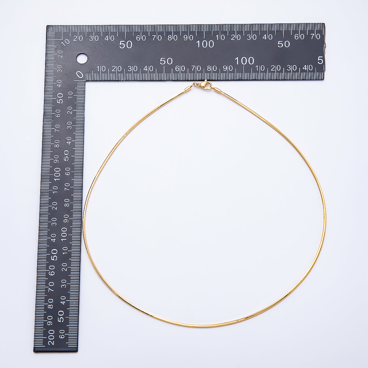 18K Gold Filled 1.5mm Round Snake Chain Choker Necklace | WA-00274 - WA-00275