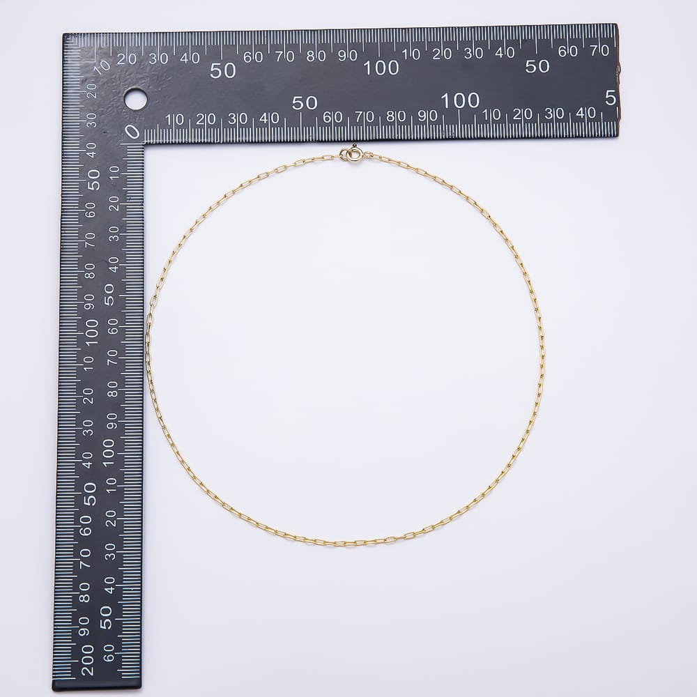 14K Gold Filled 2mm Minimalist Paperclip Chain 15 Inch Necklace | WA-01456
