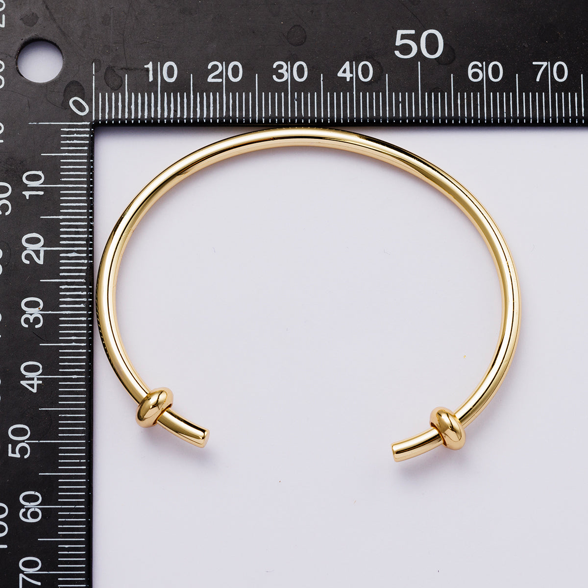 24K Gold Filled 3mm Minimalist Classic Cuff Slide Bracelet | WA-04259