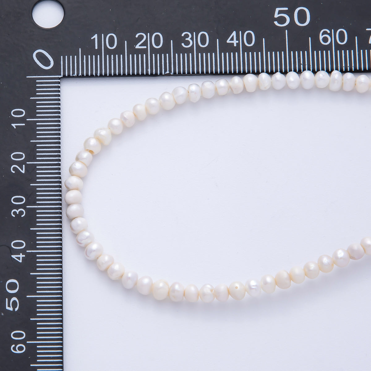 4mm Off White Button Round Freshwater Pearl Strand Finding | WA-04187