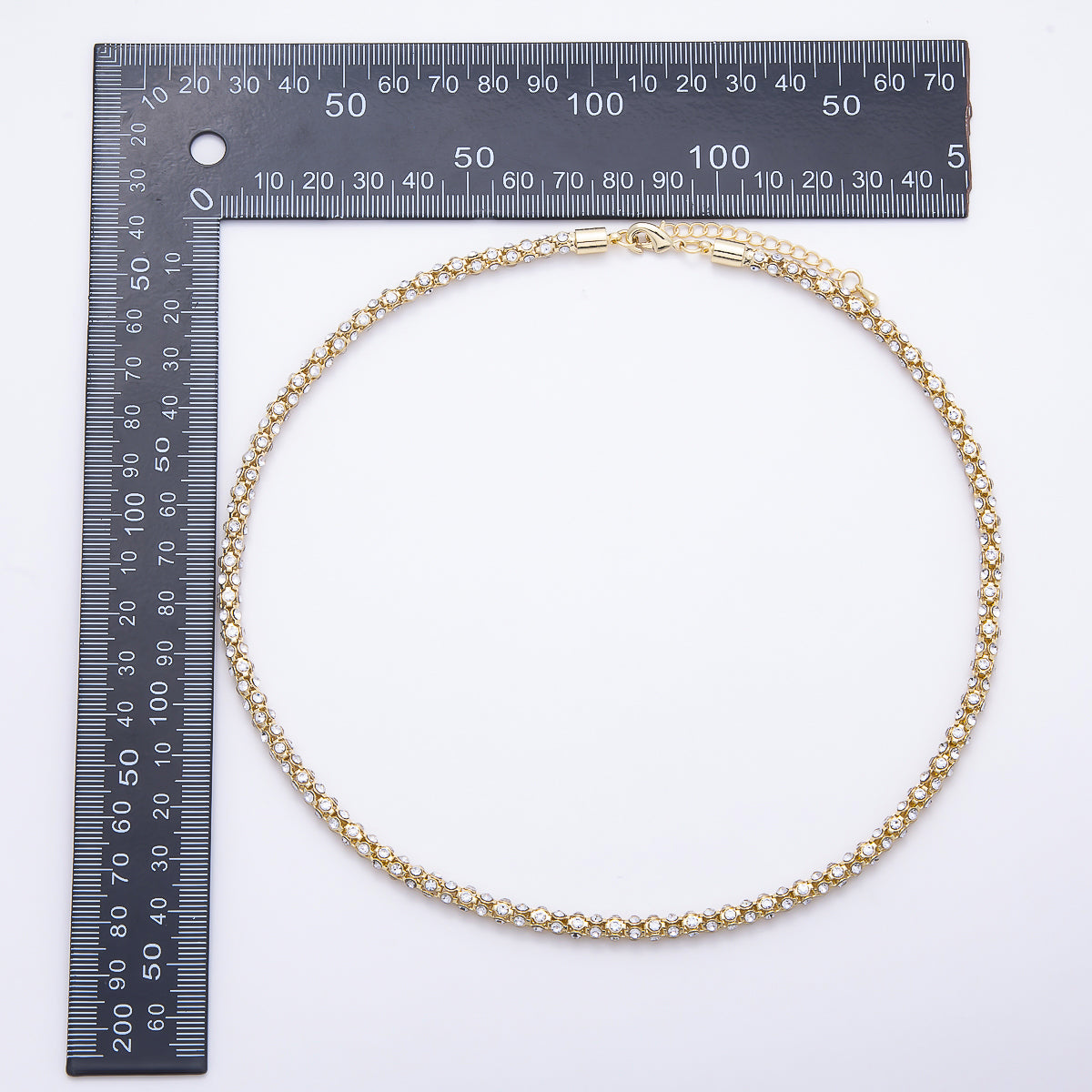 16K Gold Filled 5mm Clear Micro Paved CZ Crystal Round Tennis 18.5 Inch Necklace | WA-00315