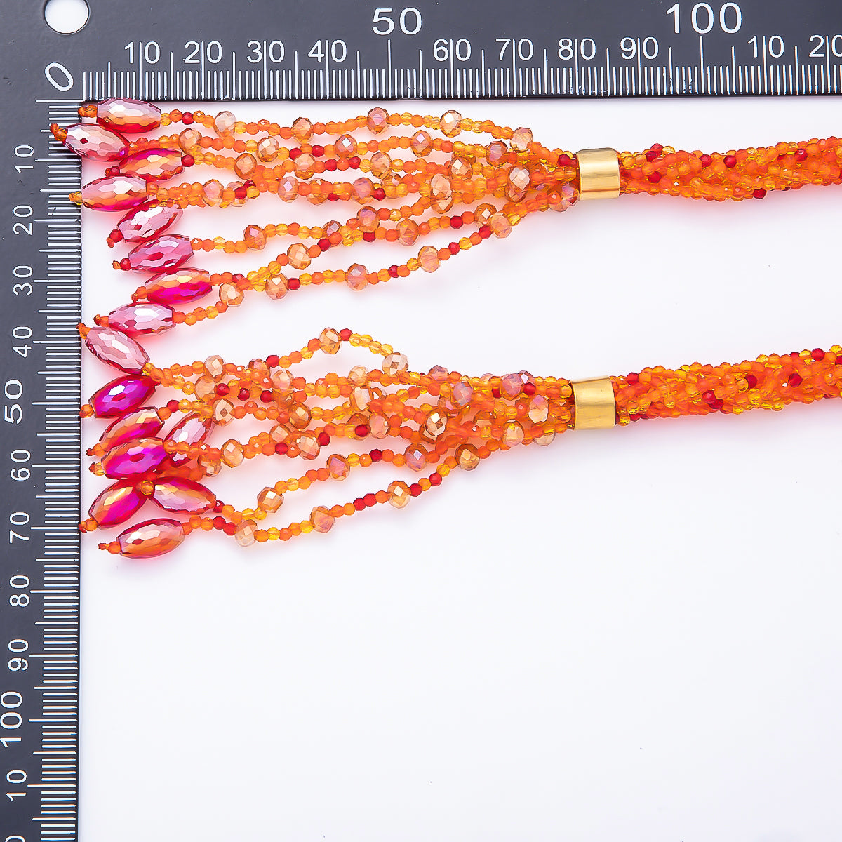 Handmade 7mm Multi Layer Fringe Knot Lariat Multifaceted Crystal Gemstone Chain 36 Inch Necklace | WA-01145 ~ WA-01307