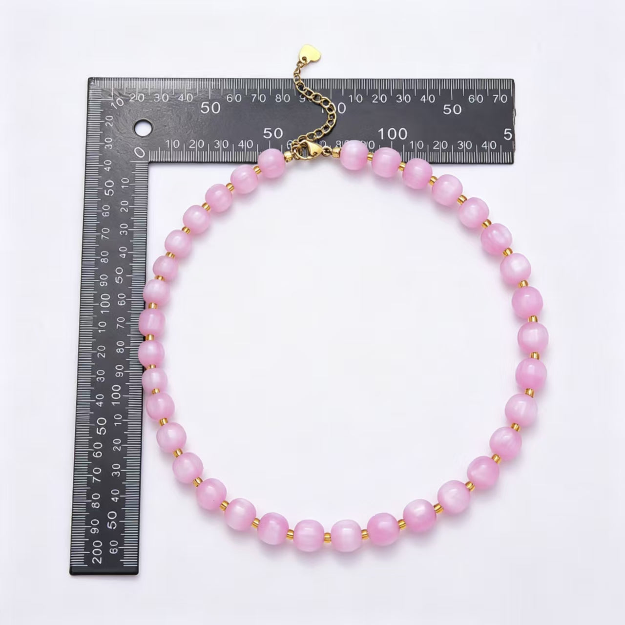 Stainless Steel 10mm Round Glitter Resin Bead 16 Inch Necklace w. Extender | WA-04523 ~ WA-04530