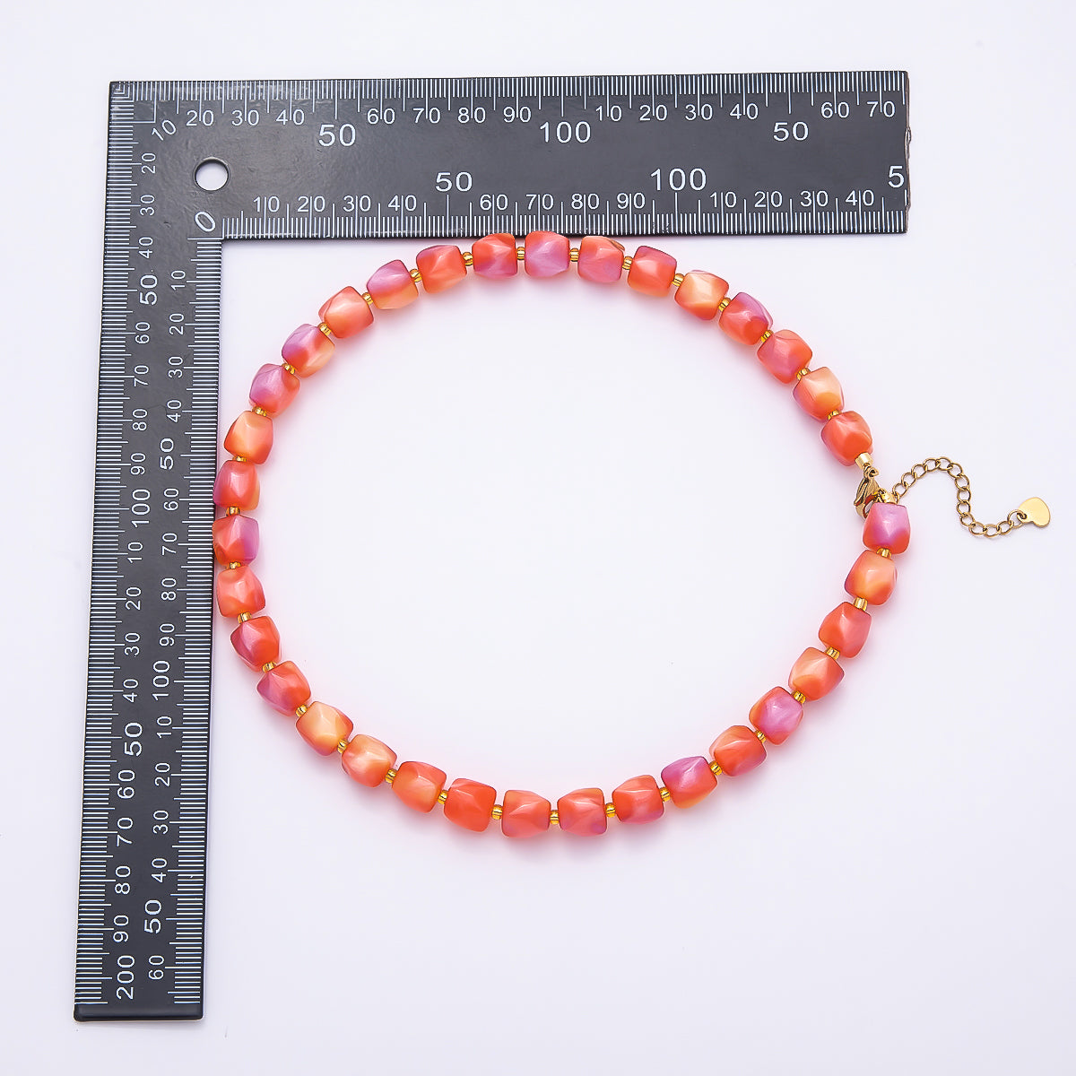 Stainless Steel 3mm Geometric Resin 16 Inch Necklace w. Extender | WA-04502 ~ WA-04508