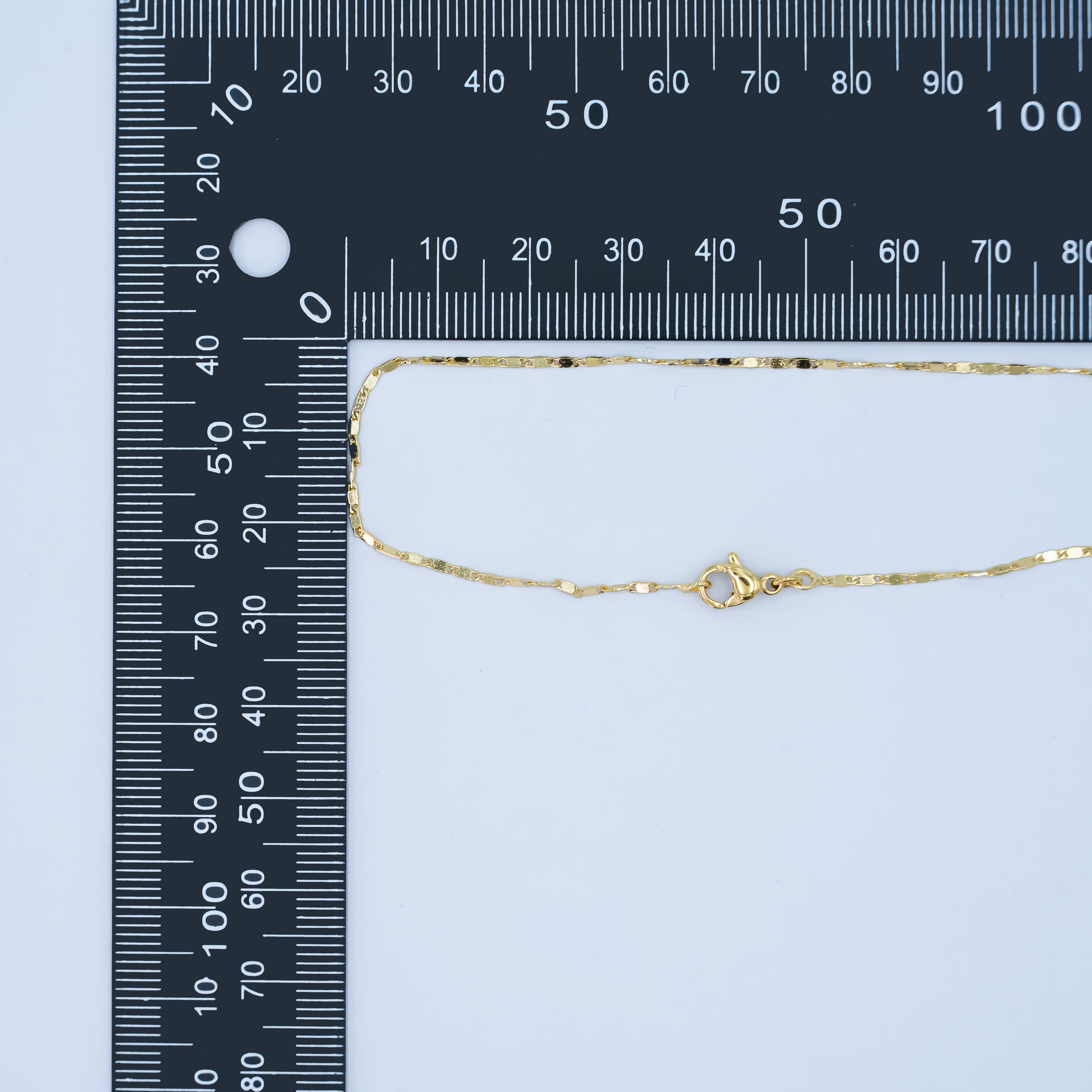 14K Gold Filled 1.4mm Flat Mariner Chain Link Layering Chain Necklace | WA-2754