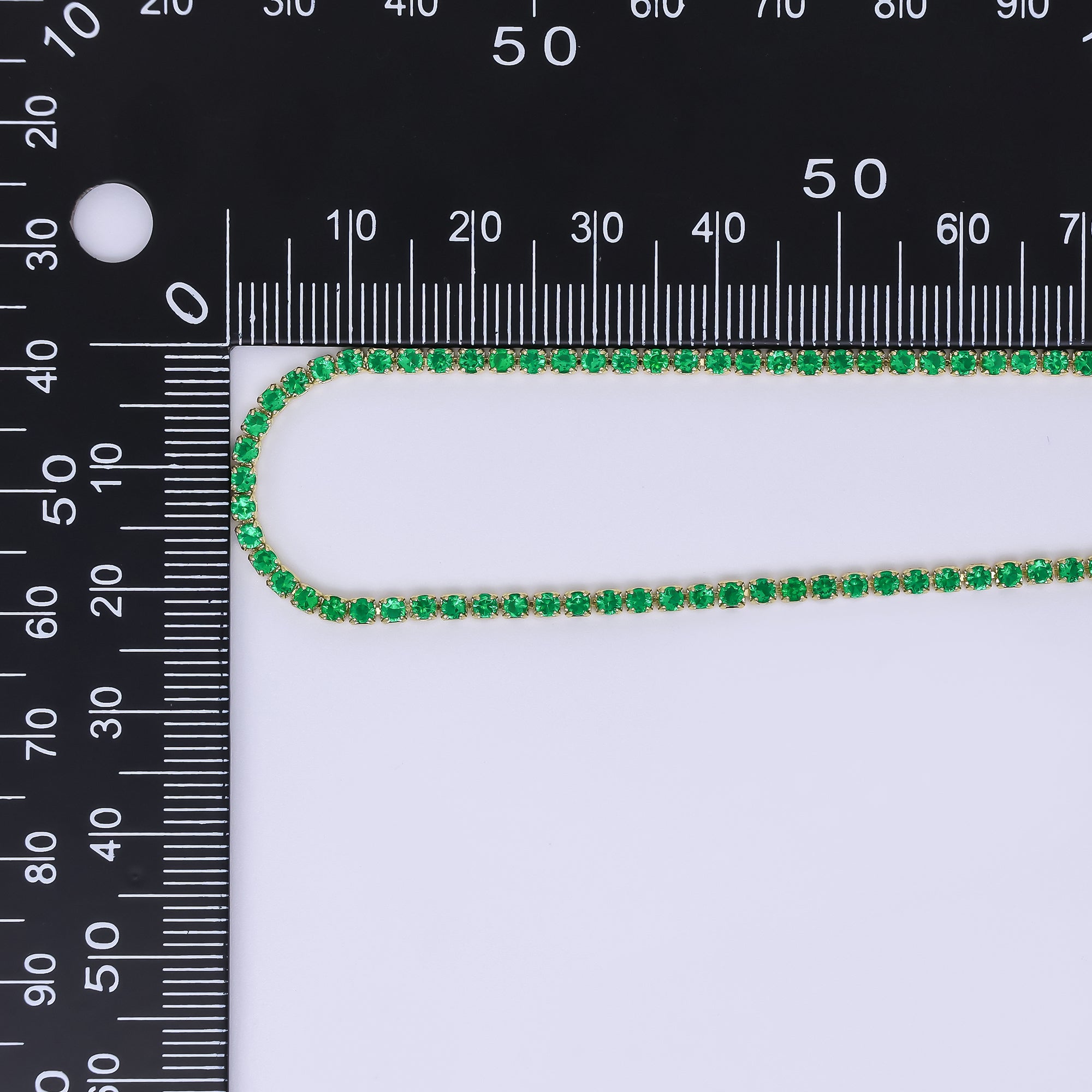 24K Gold Filled 2.1mm Green, Pink, Clear Round CZ Solid Color Tennis Chain 16 Inch Necklace with Extender | WA-3812 - WA-3814