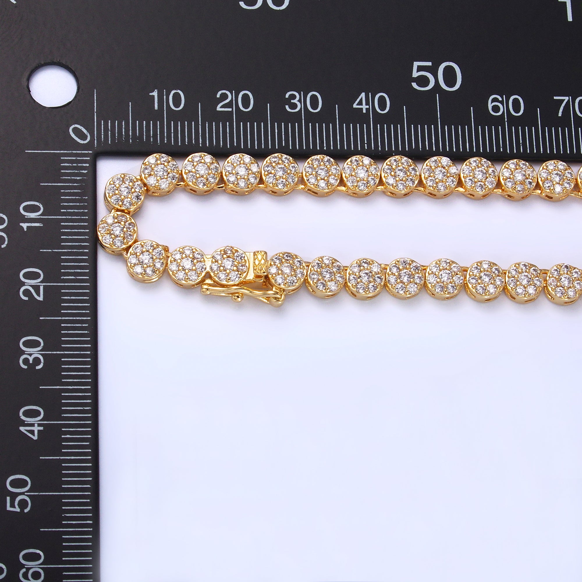 24K Gold Filled Micro Paved CZ Round Tennis Chain 16 Inch Necklace in Gold & Silver | WA-3030 WA-3031