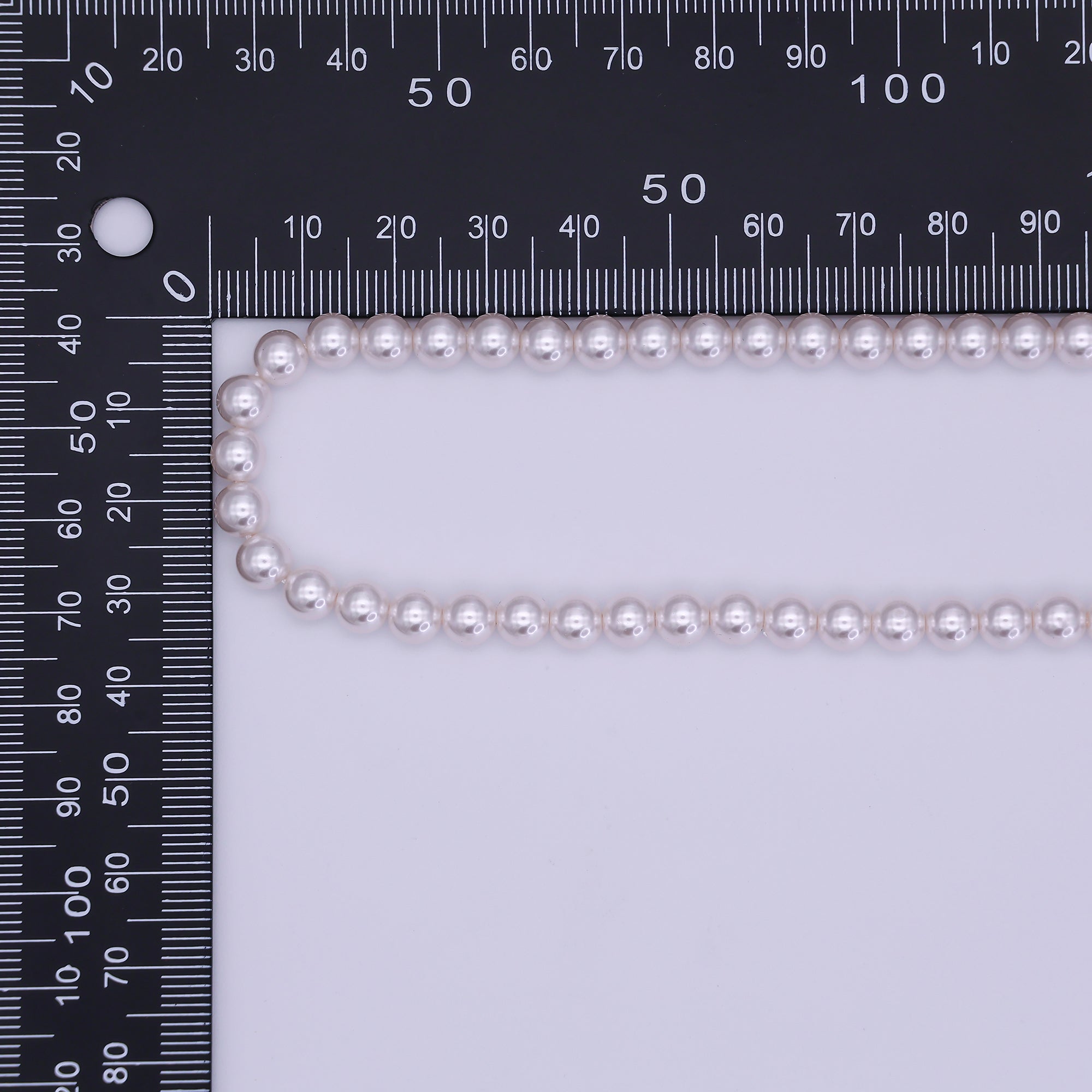 24K Gold Filled 3mm, 4mm, 6mm, 8mm, 10mm Light Pink Round Shell Pearl 17 Inch Necklace | WA-2821 ~ WA-2825