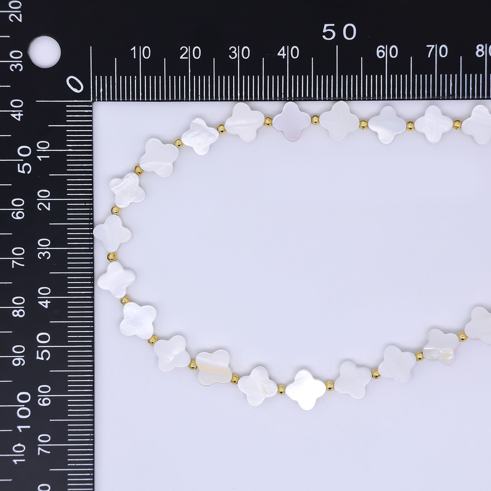 24K Gold Filled Mother of Pearl 4-Leaf Lucky Fortune Clover Necklace 17 Inch with Extender | WA-3344