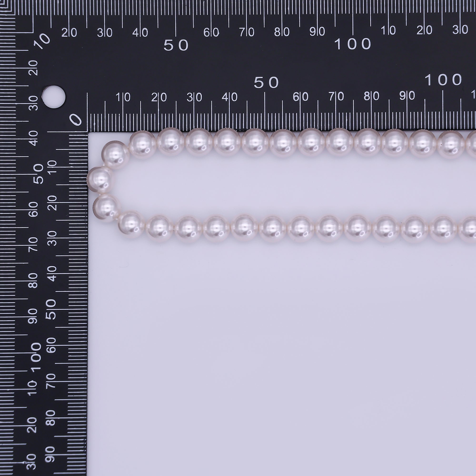 24K Gold Filled 3mm, 4mm, 6mm, 8mm, 10mm Light Pink Round Shell Pearl 17 Inch Necklace | WA-2821 ~ WA-2825