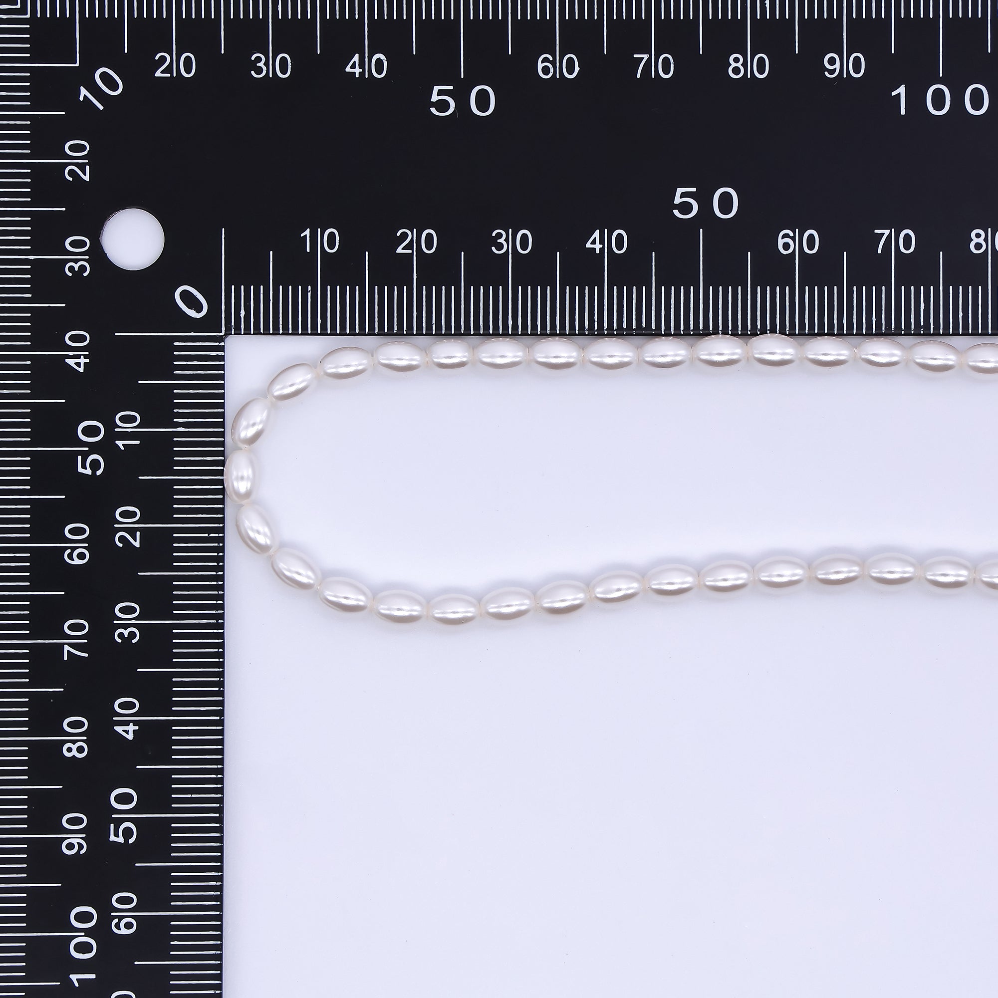 4mm White Oval Shell Pearl Strand Finding | WA-3170