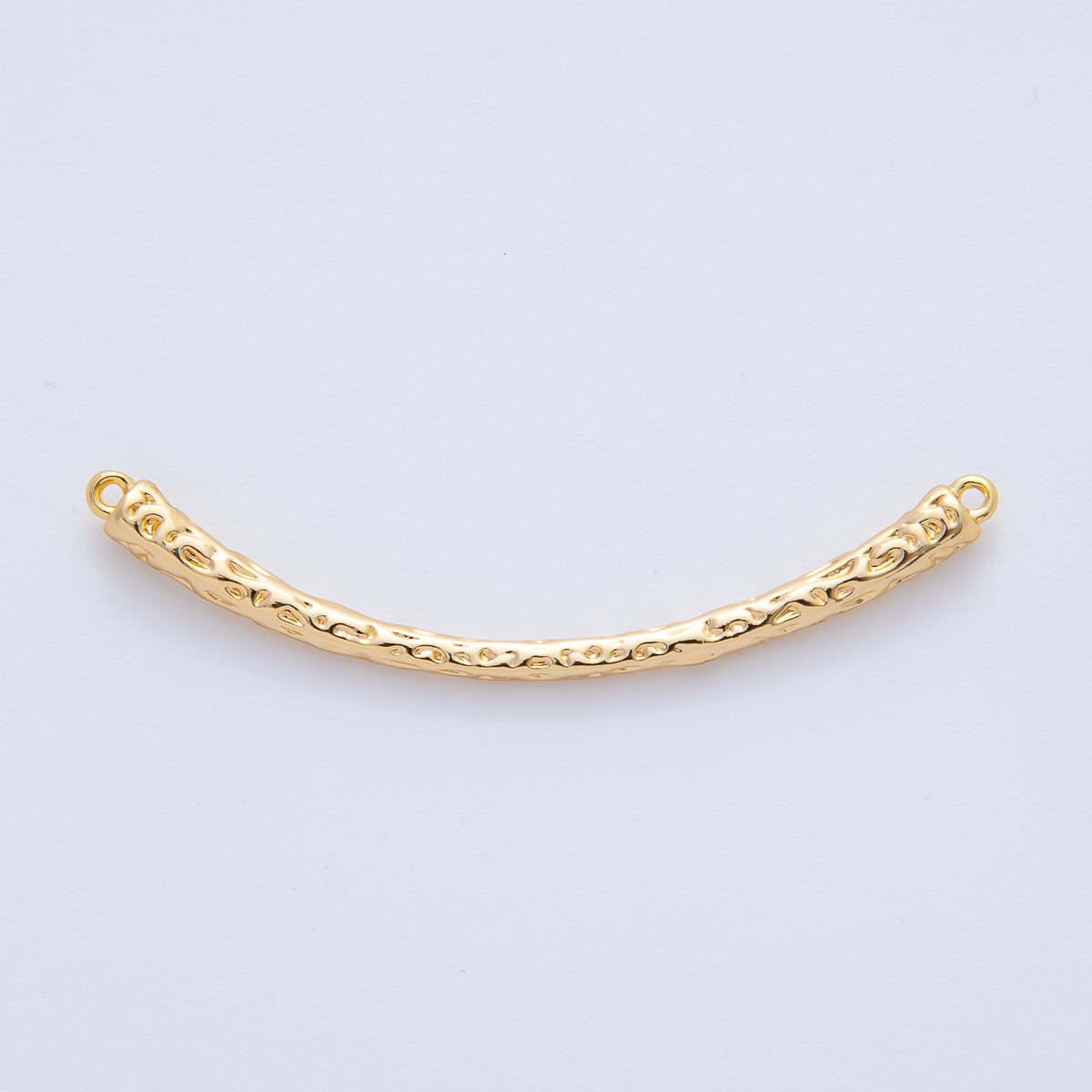 18K Gold Filled 54mm Geometric Hammered Curved Connector | Y168