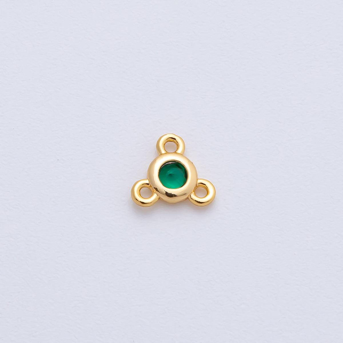 24K Gold Filled 6mm CZ Round Bezel Triple Connector Finding | Z1479 - Z1481