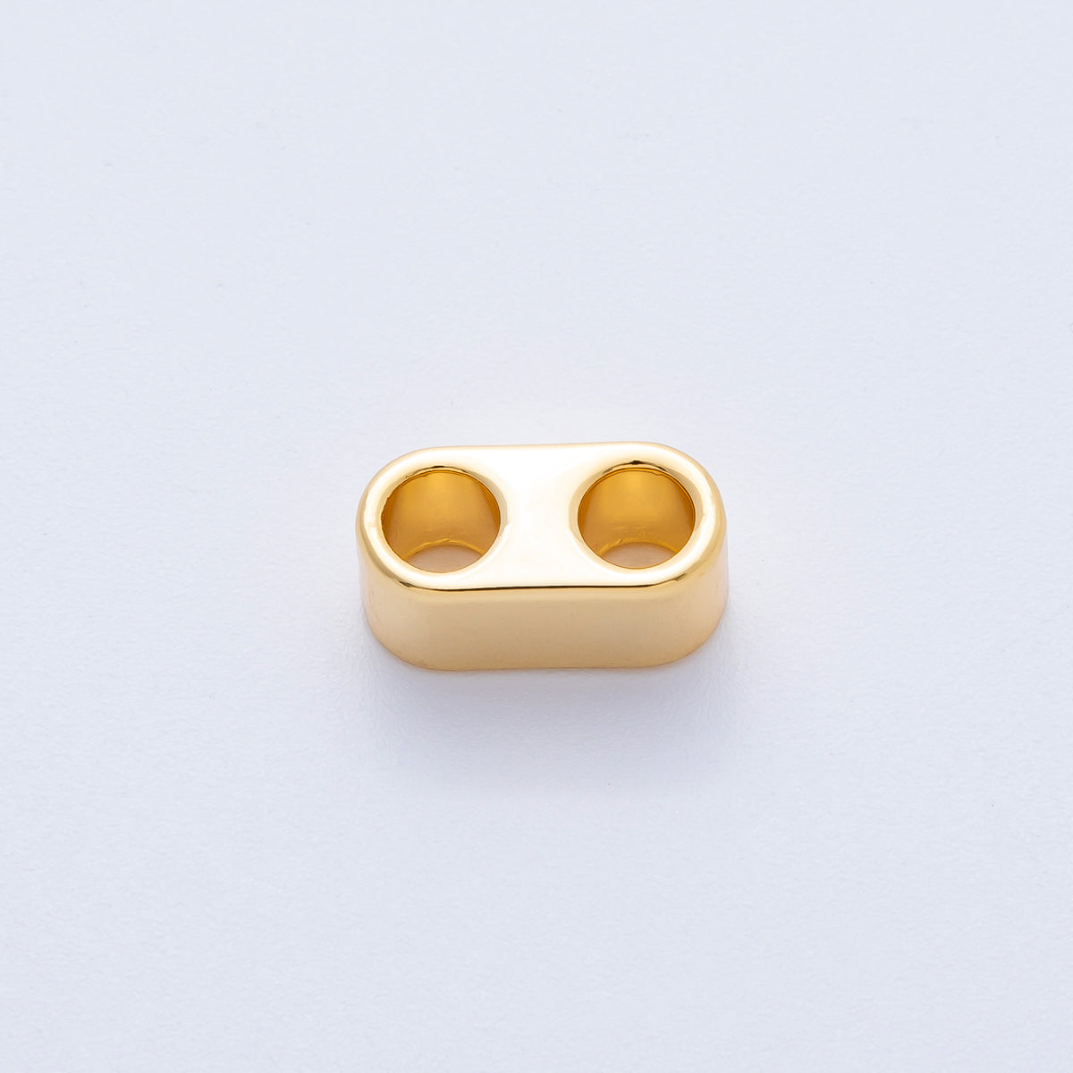 18K Gold Filled 15mm Minimalist Wide Double Hole Slide Bead Finding | Z1670