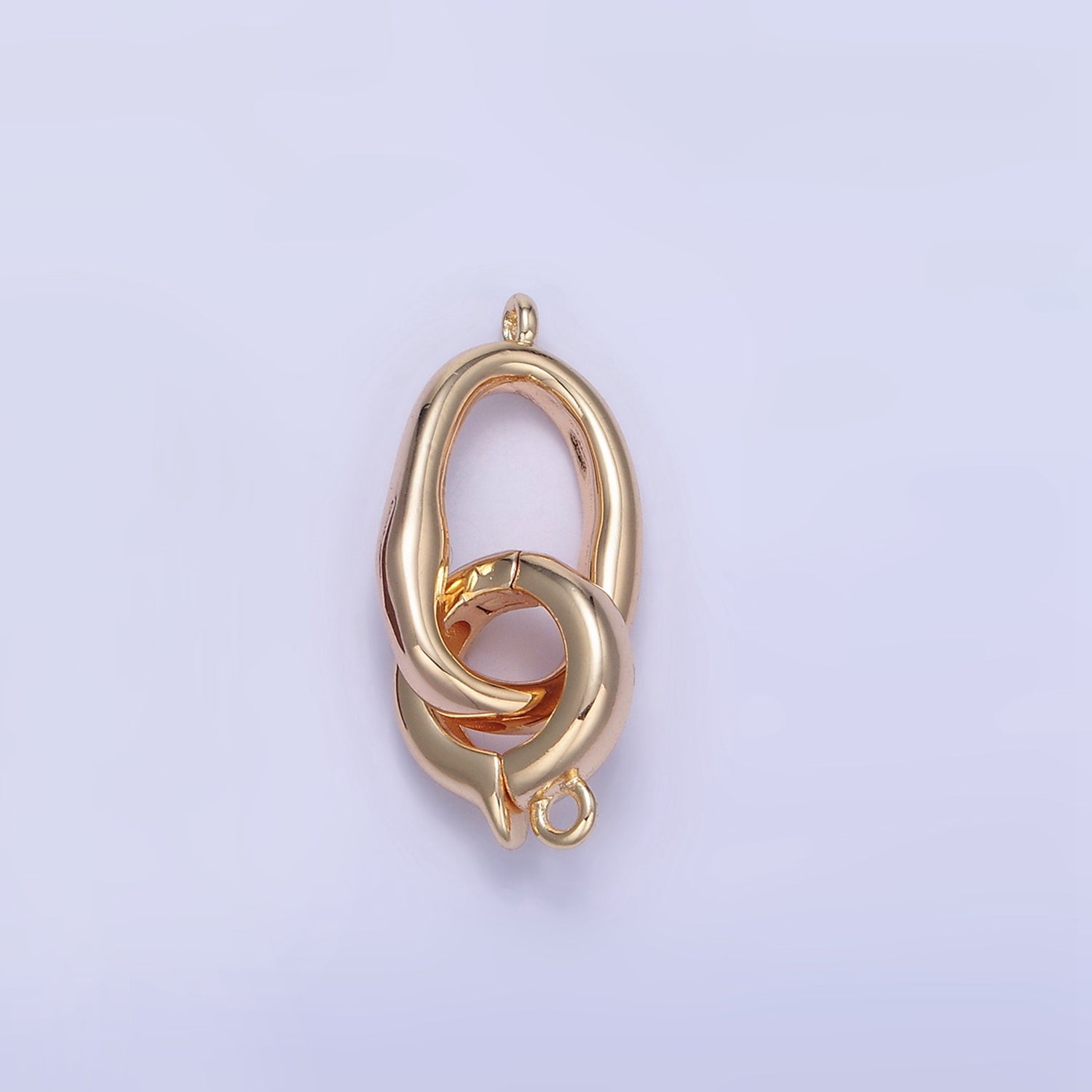 16K Gold Filled Abstract Rectangular Snap Latch Finding in Gold & Silver | Z793