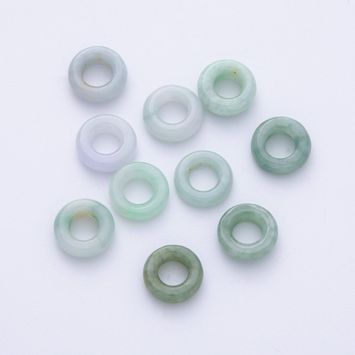 10mm Natural Gemstone Green Jade Round Donut Findings | Z859