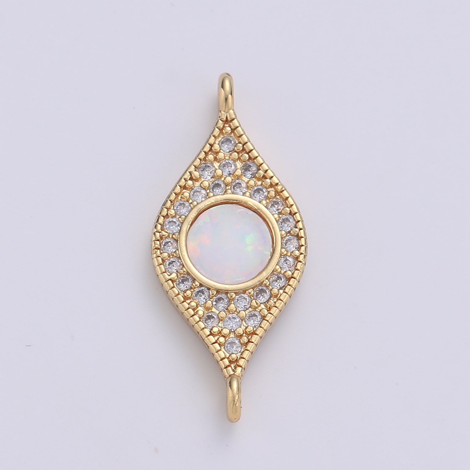 Dainty Opal Bracelet Connector Gold Evil Eye Charm 14k Gold Fill Peacock Feather Charm Connector for Bracelet Necklace Charm Component F-491 F-492 F-493