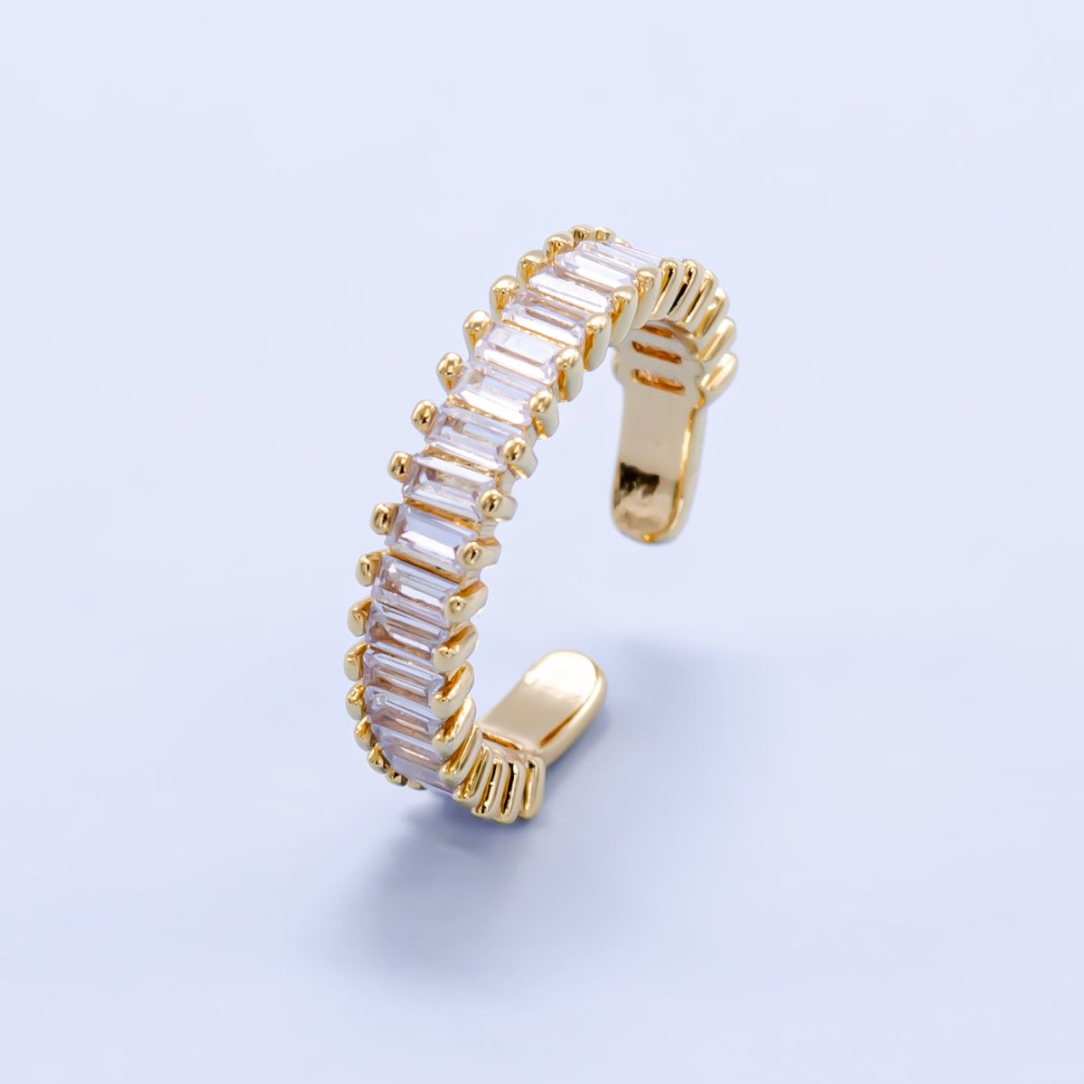 Baguette ring Open ring Gold band Crystal Ring O - 976 - DLUXCA