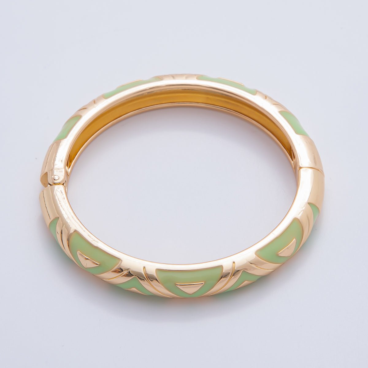 Big Gold Filled Pastel Enamel Tribal Bangle Bracelet | WAA3338 WAA3339 WAA3340 WAA3351 WAA3352 WAA3353 - DLUXCA