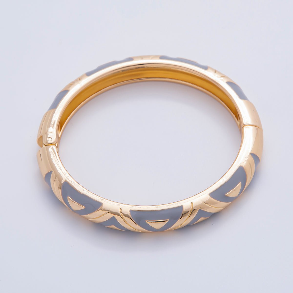 Big Gold Filled Pastel Enamel Tribal Bangle Bracelet | WAA3338 WAA3339 WAA3340 WAA3351 WAA3352 WAA3353 - DLUXCA