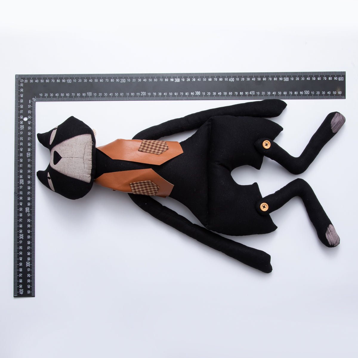 Big Handmade Black Cat Fabric Halloween Decoration Ornaments Stuffed Animal Door Wall Haunted House Accents WB - 00071 - DLUXCA