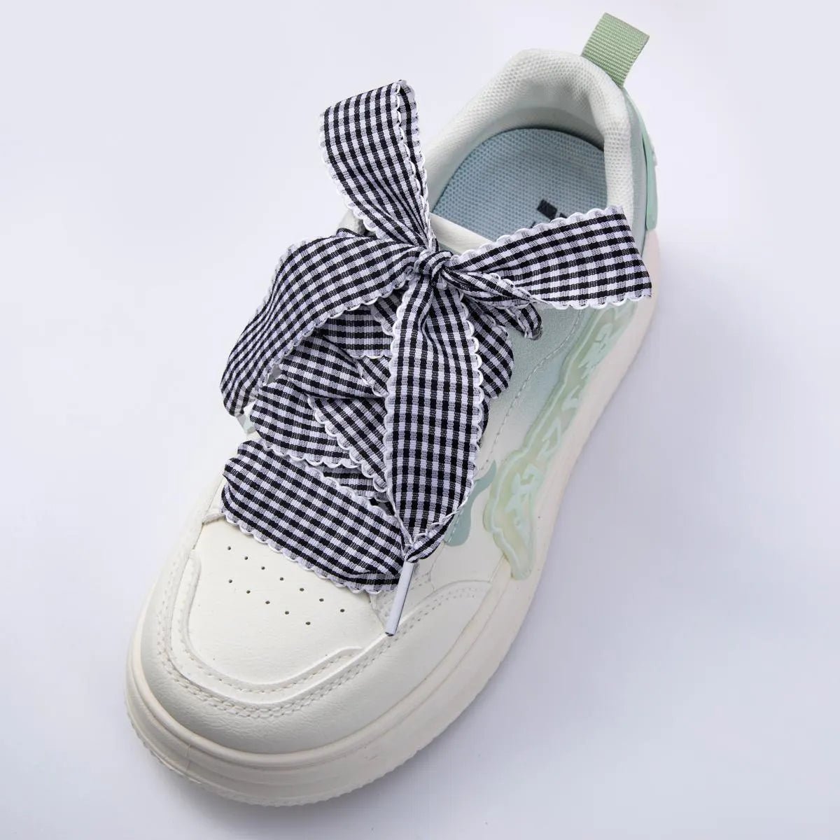 Black, Blue, Red, Pink Gingham Checkered Retro Ribbon Shoelaces | WB00296 - WB00299 - DLUXCA
