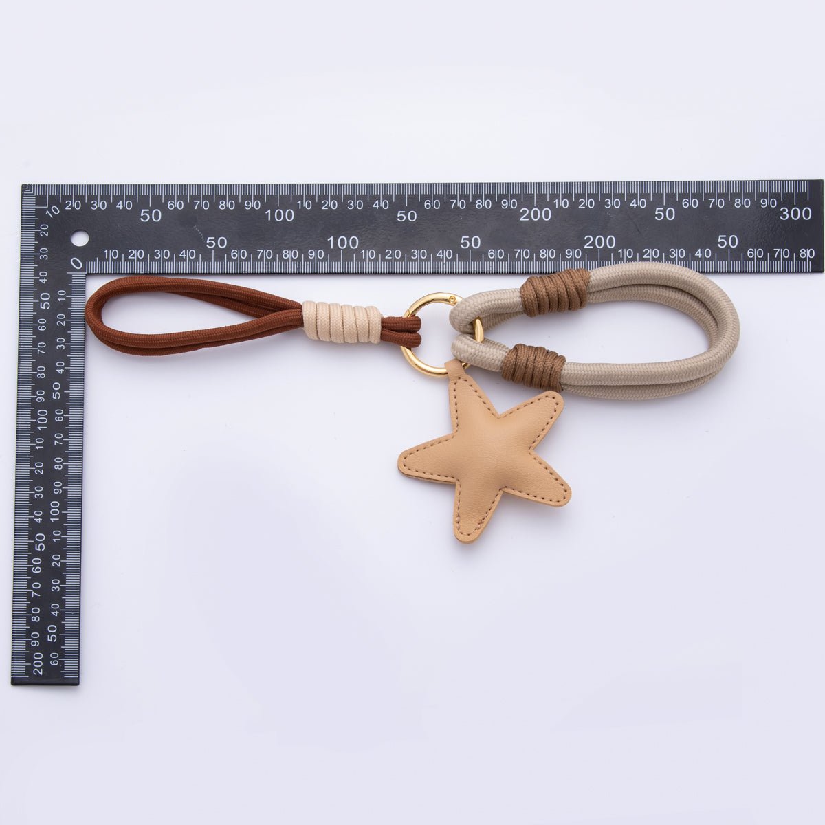 Brown Leather Shooting Star Keychain Handmade Bag Charm Cute Leather Backpack Accessory WB - 00108 - DLUXCA