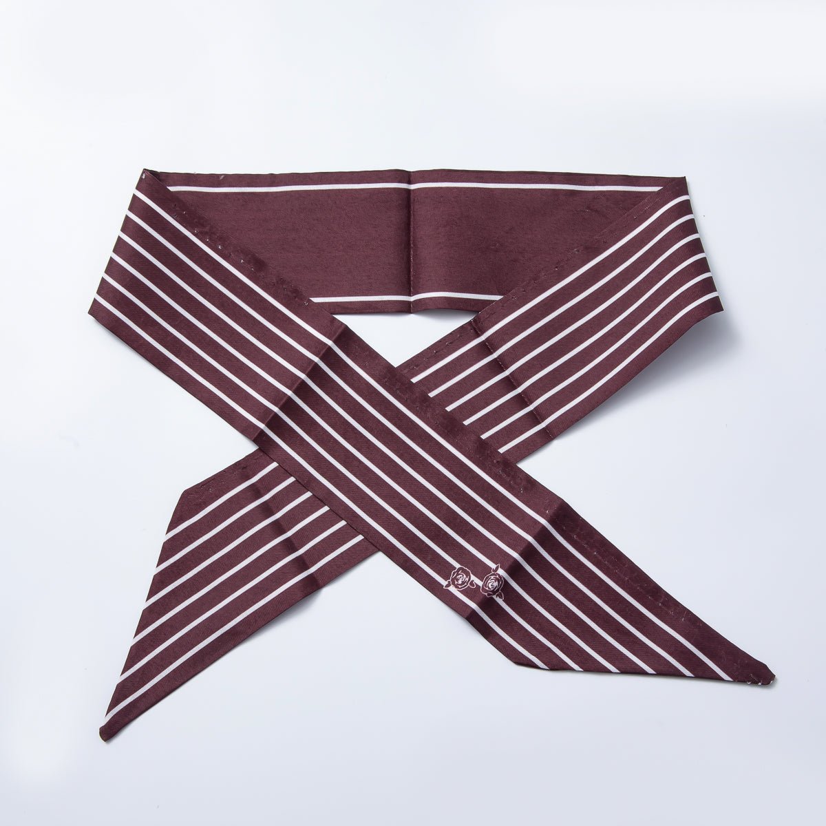 Brown Stripped, Flower, Mosh Green Soft Faux Silk Bandana Scarf Necklace | WA - 1588 - DLUXCA