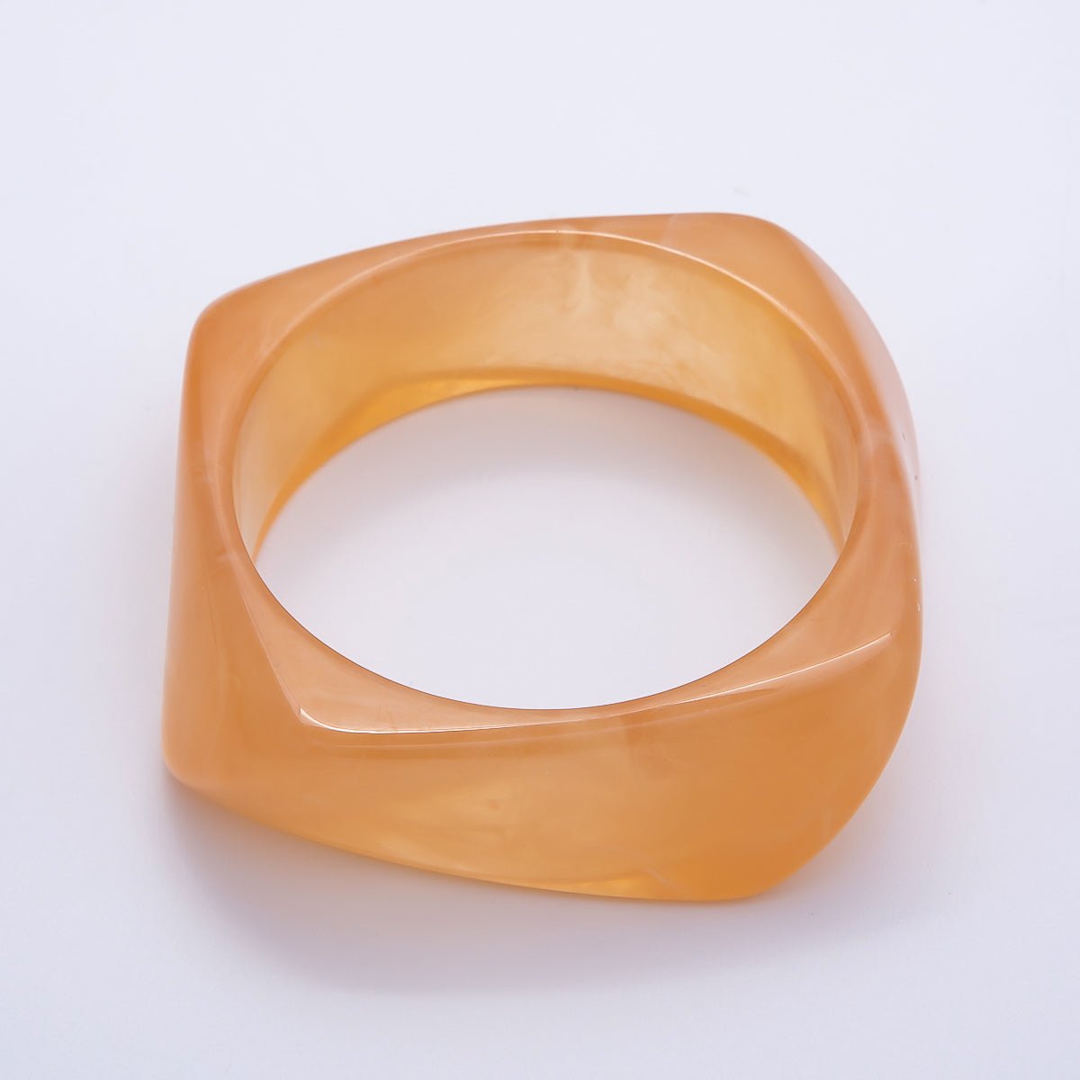 Brown, White, Red, Orange, Blue, Pink, Green, Teal Round Square Wide Acrylic Resin Bangle Bracelet | WA - 04388 ~ WA - 04438 - DLUXCA