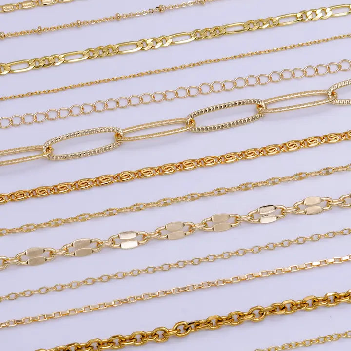 Charm Bar Chain Mystery Bag Sampler 10 Random Gold Chain