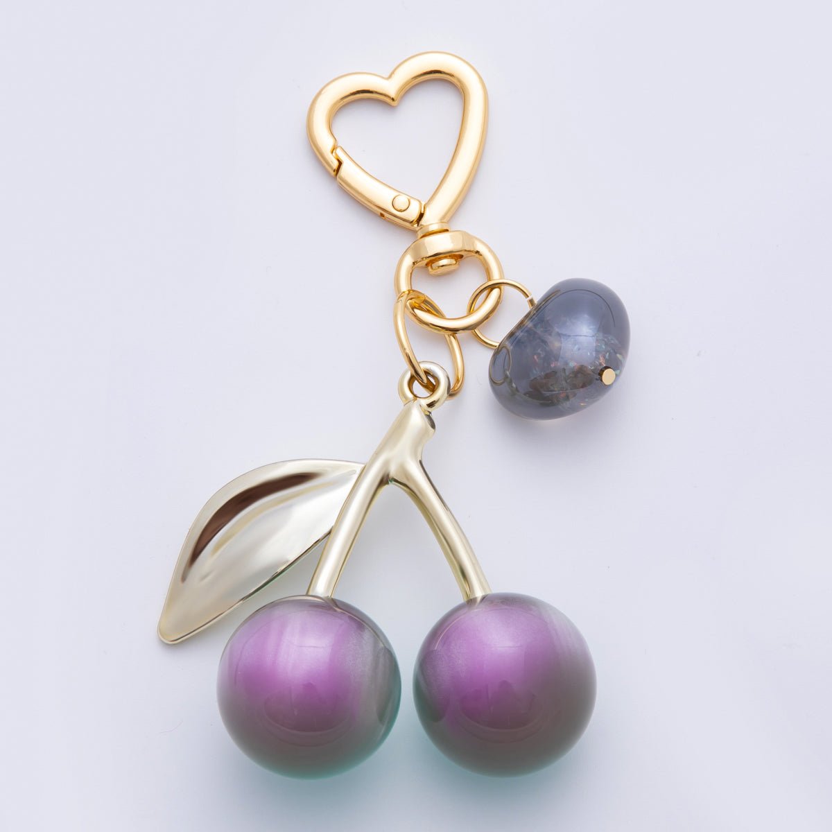 Chery bag charm Handmade cherry keychain, colorful handbag accessory WB - 00007 - DLUXCA