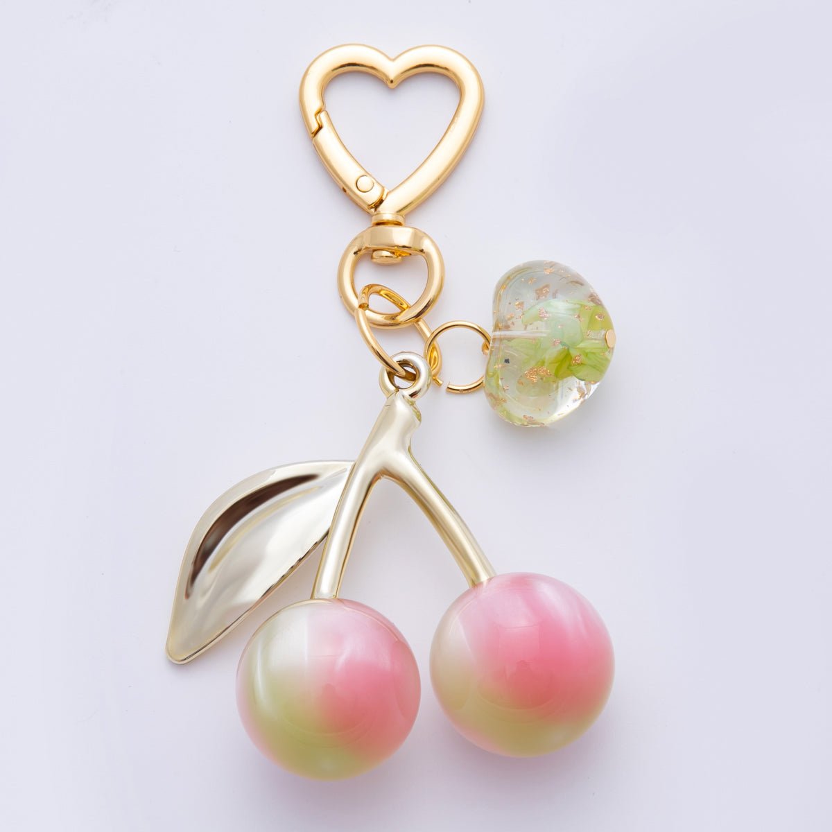 Chery bag charm Handmade cherry keychain, colorful handbag accessory WB - 00007 - DLUXCA