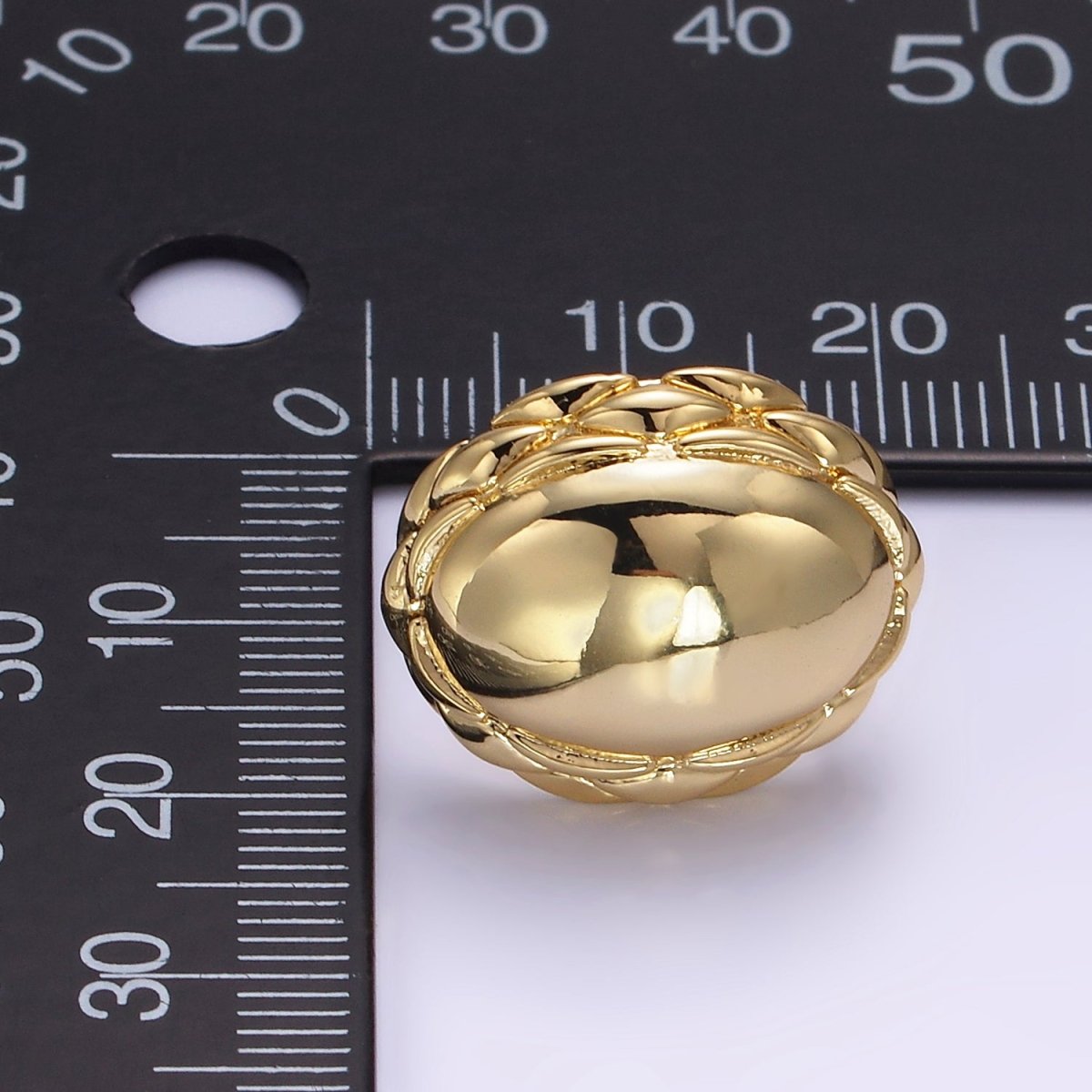 Chunky 24K Gold Filled Oval Quilt Textured Stud Earrings | T309 T310 - DLUXCA