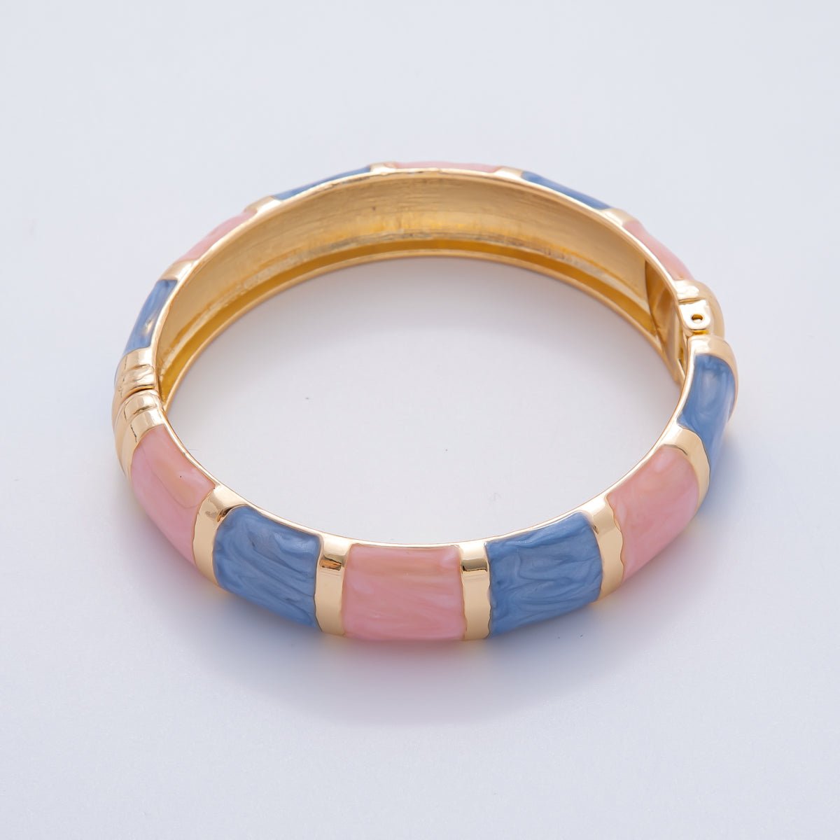 Chunky Gold Filled Enamel Multicolor Round Bangle Bracelet | WAA3357 - WAA3360 - DLUXCA