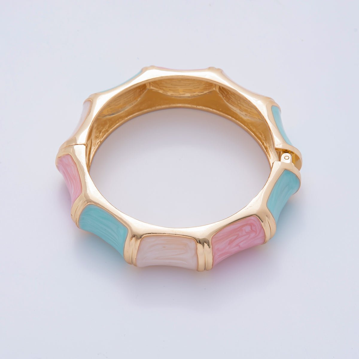 Chunky Gold Filled Enamel Pastel Mosaic Bracelet | WAA3354 - WAA3356 - DLUXCA
