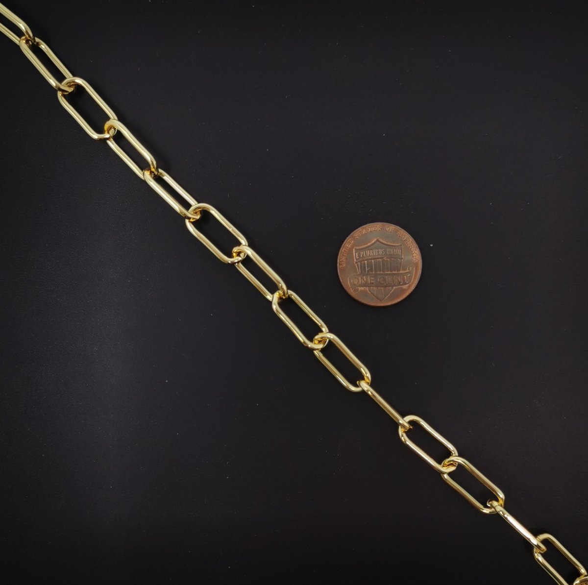 Chunky Paperclip Chain Necklace 17.4X7.3mm, 24K Gold Filled Jumbo Link PAPER CLIP 1 Yard Lead Nickel Free, Unfinished Link Chain | ROLL - 186 ROLL - 073 - DLUXCA